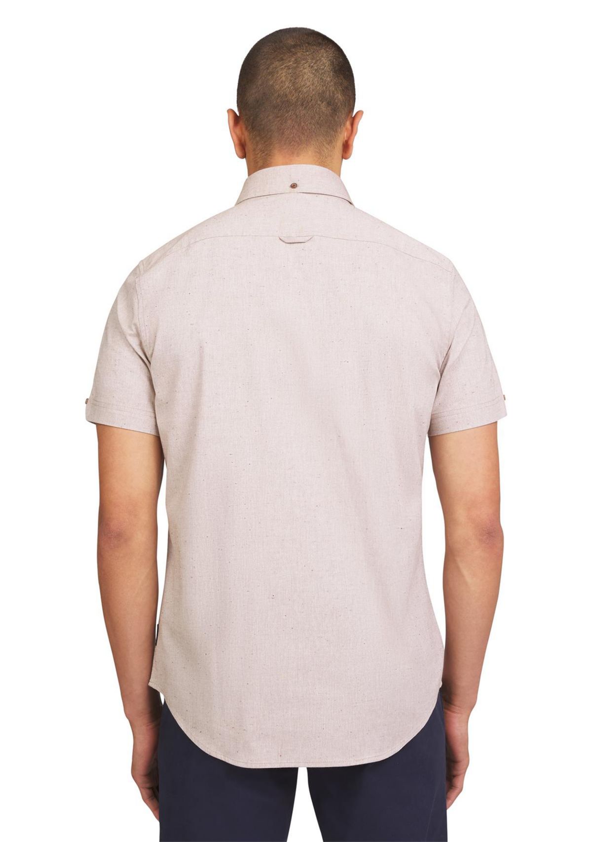 Mens Short Sleeve Fleck Chambray Shirt