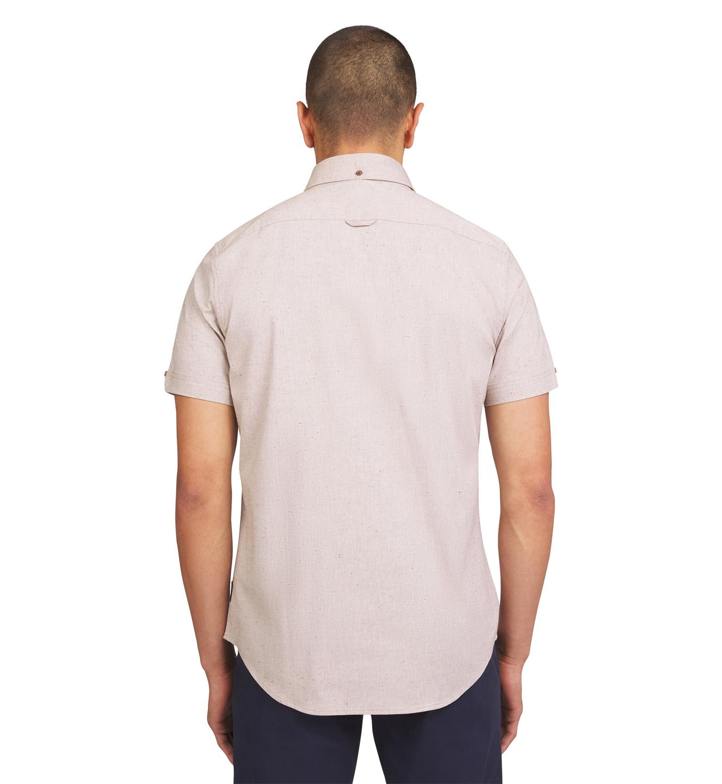 Mens Short Sleeve Fleck Chambray Shirt