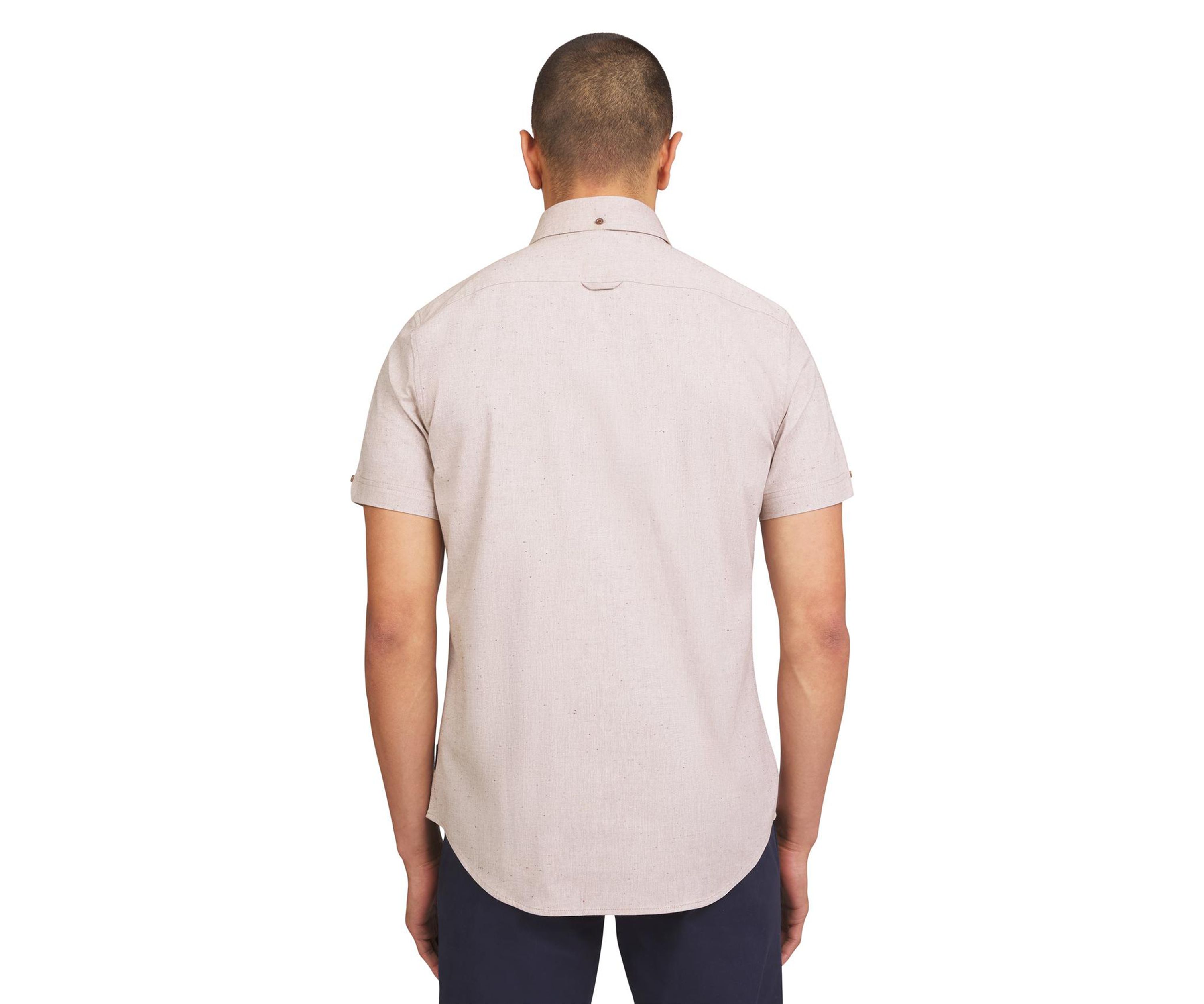 Mens Short Sleeve Fleck Chambray Shirt