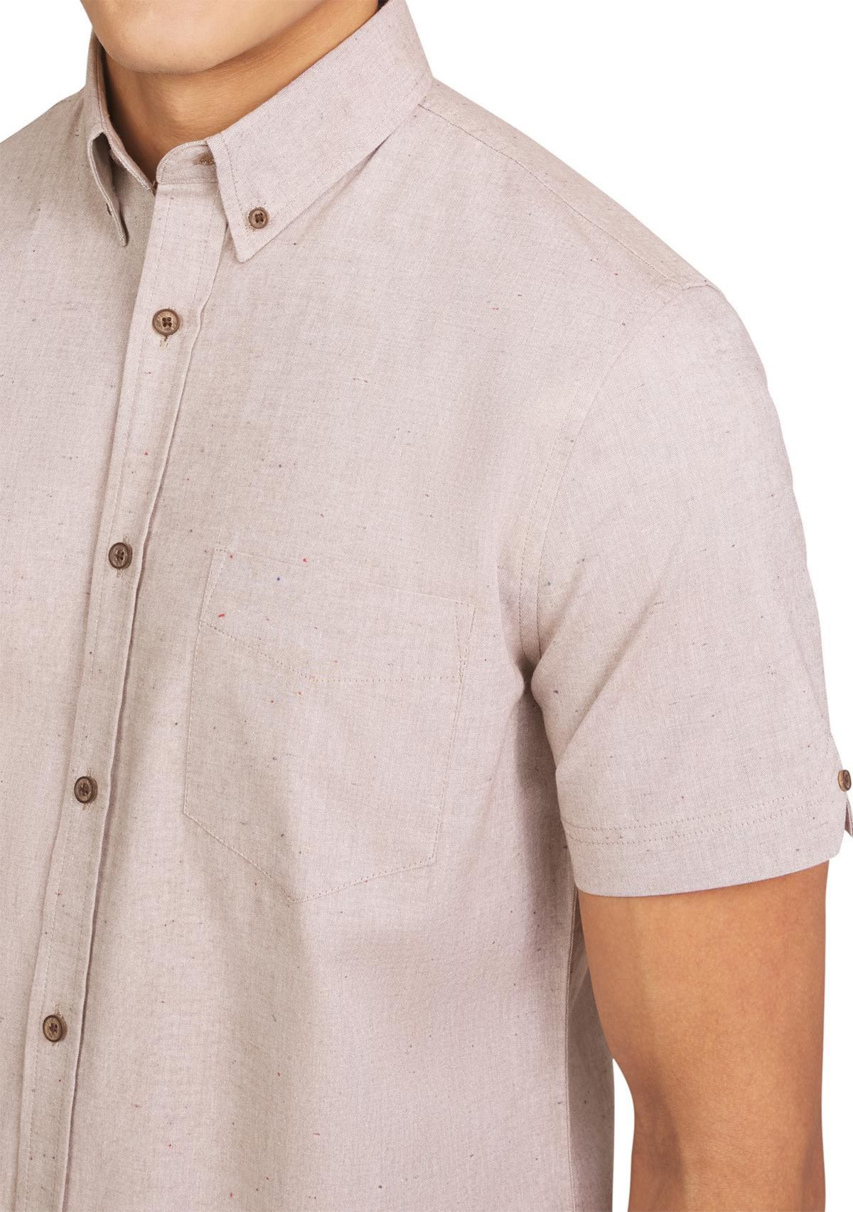 Mens Short Sleeve Fleck Chambray Shirt
