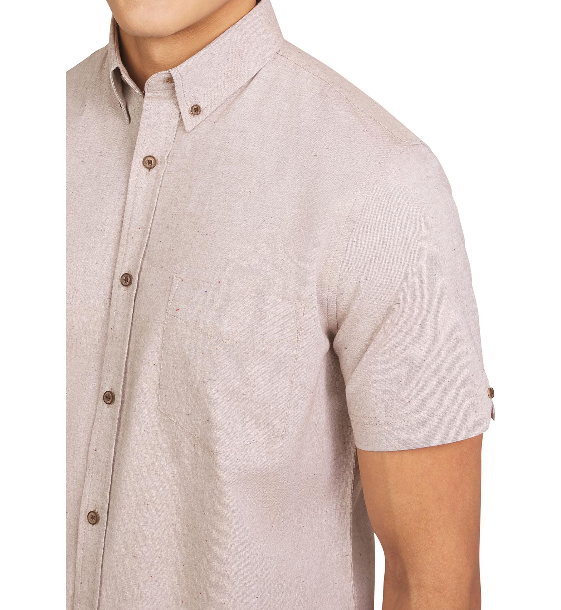 Mens Short Sleeve Fleck Chambray Shirt