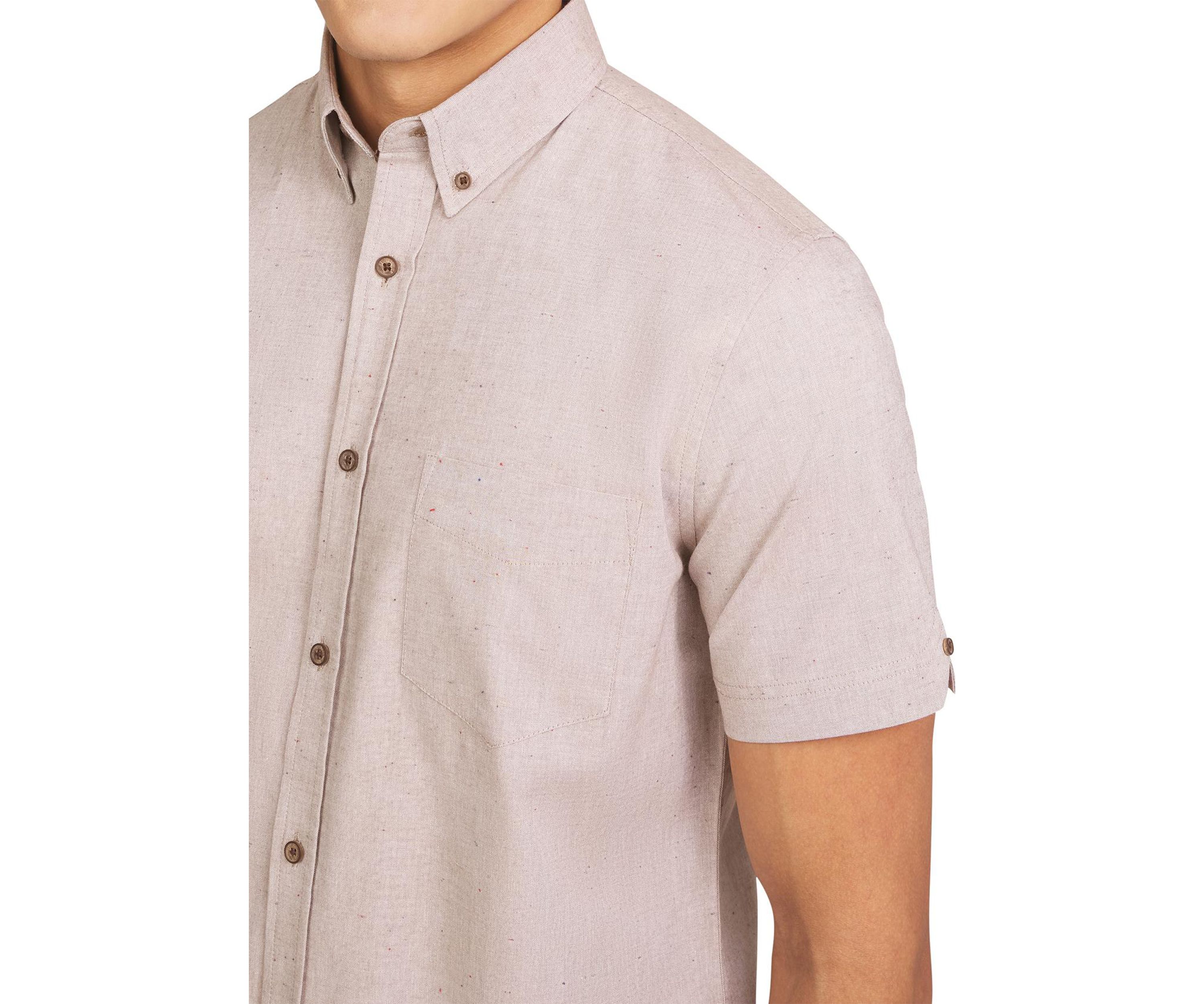 Mens Short Sleeve Fleck Chambray Shirt