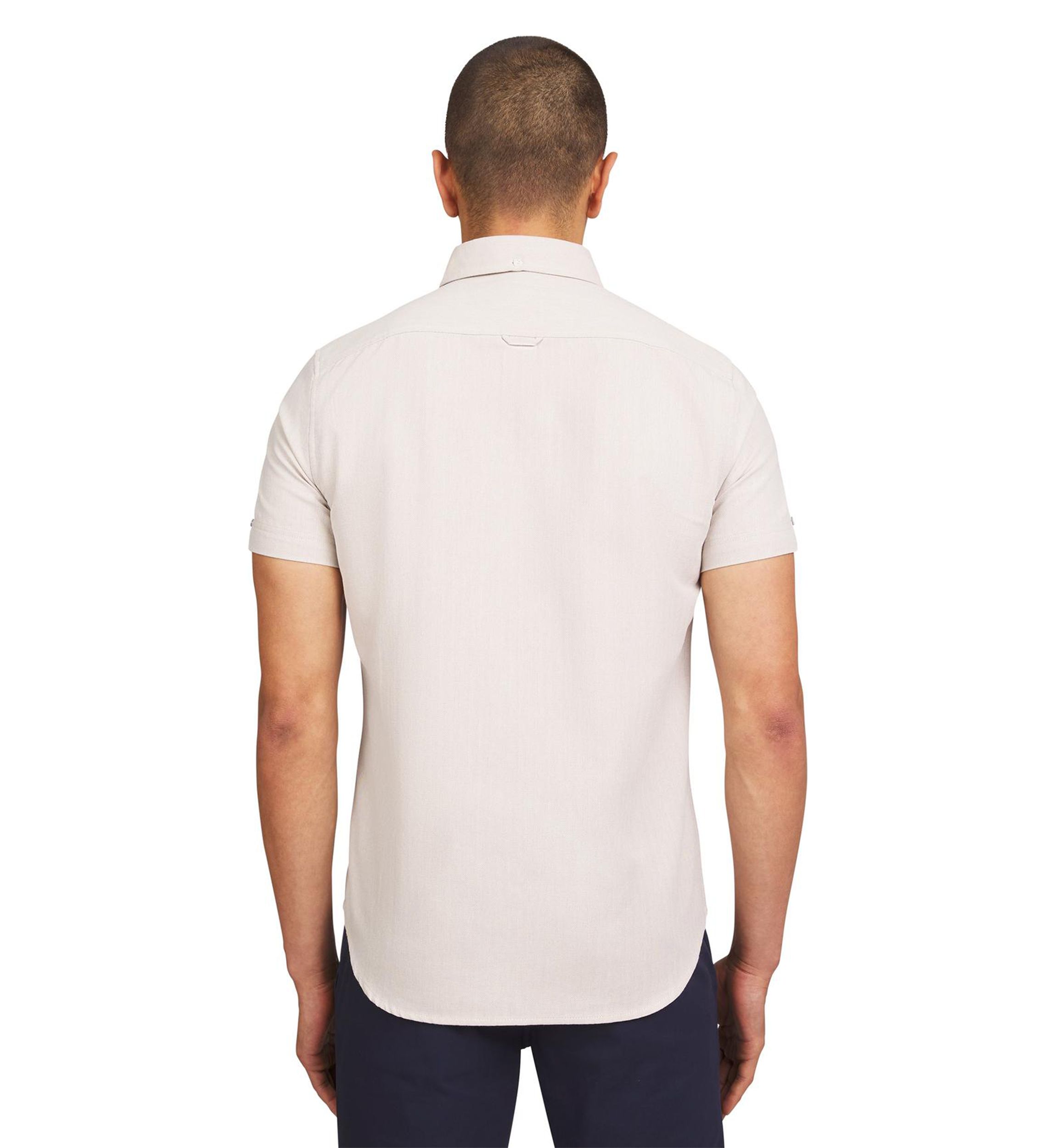 Mens Short Sleeve Herringbone Shirt