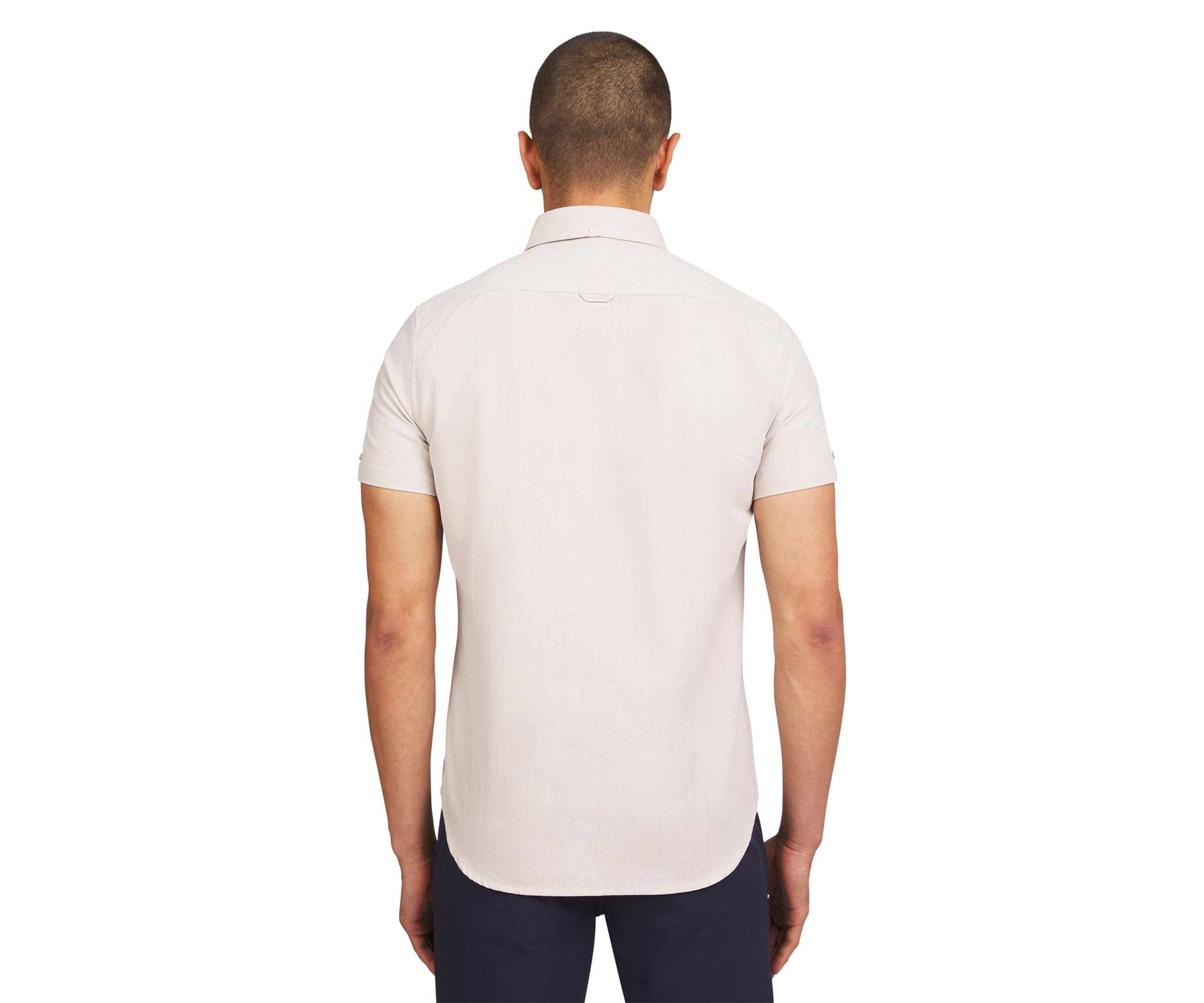 Mens Short Sleeve Herringbone Shirt