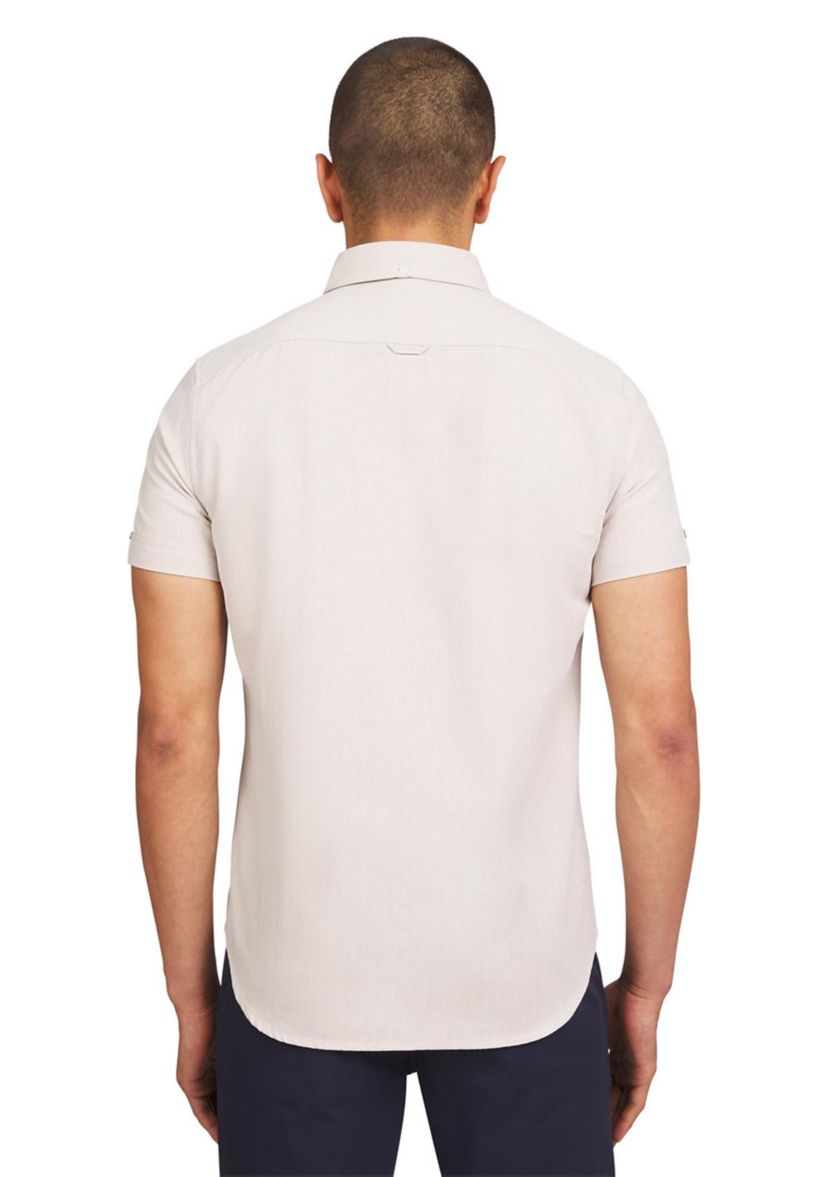 Mens Short Sleeve Herringbone Shirt