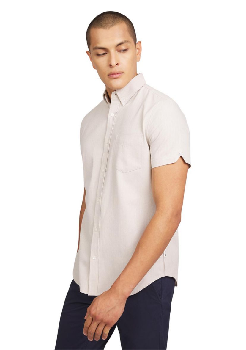 Mens Short Sleeve Herringbone Shirt