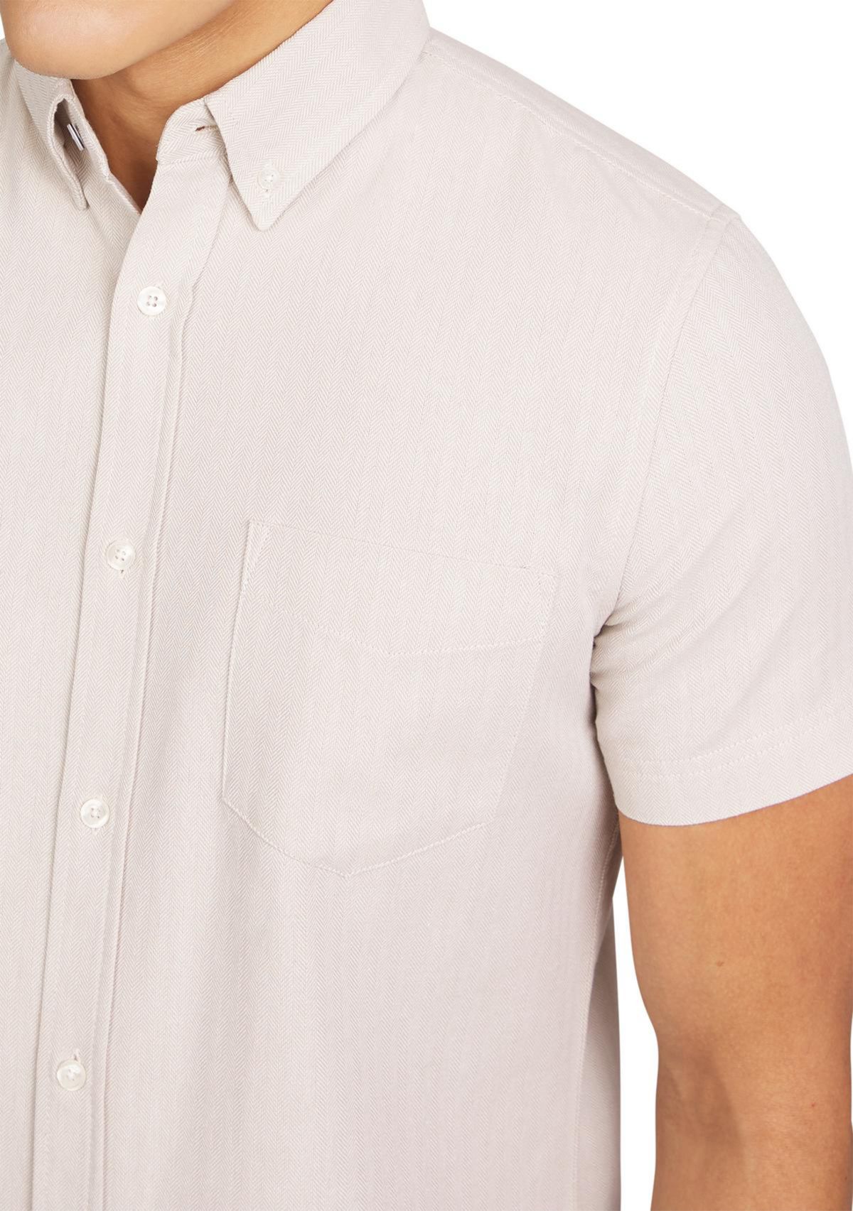 Mens Short Sleeve Herringbone Shirt