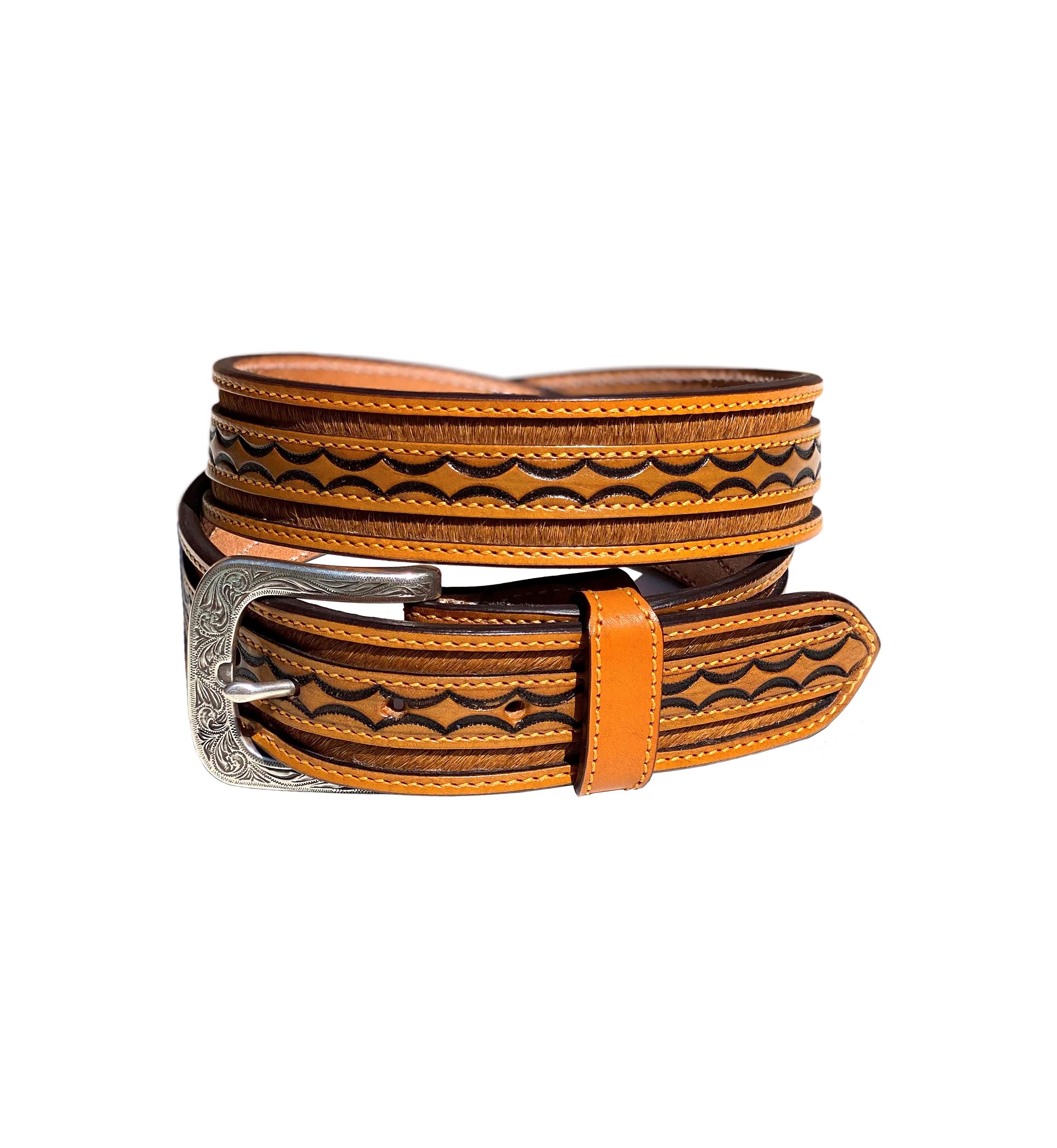 Maverick Brindle Hair Leather Belt