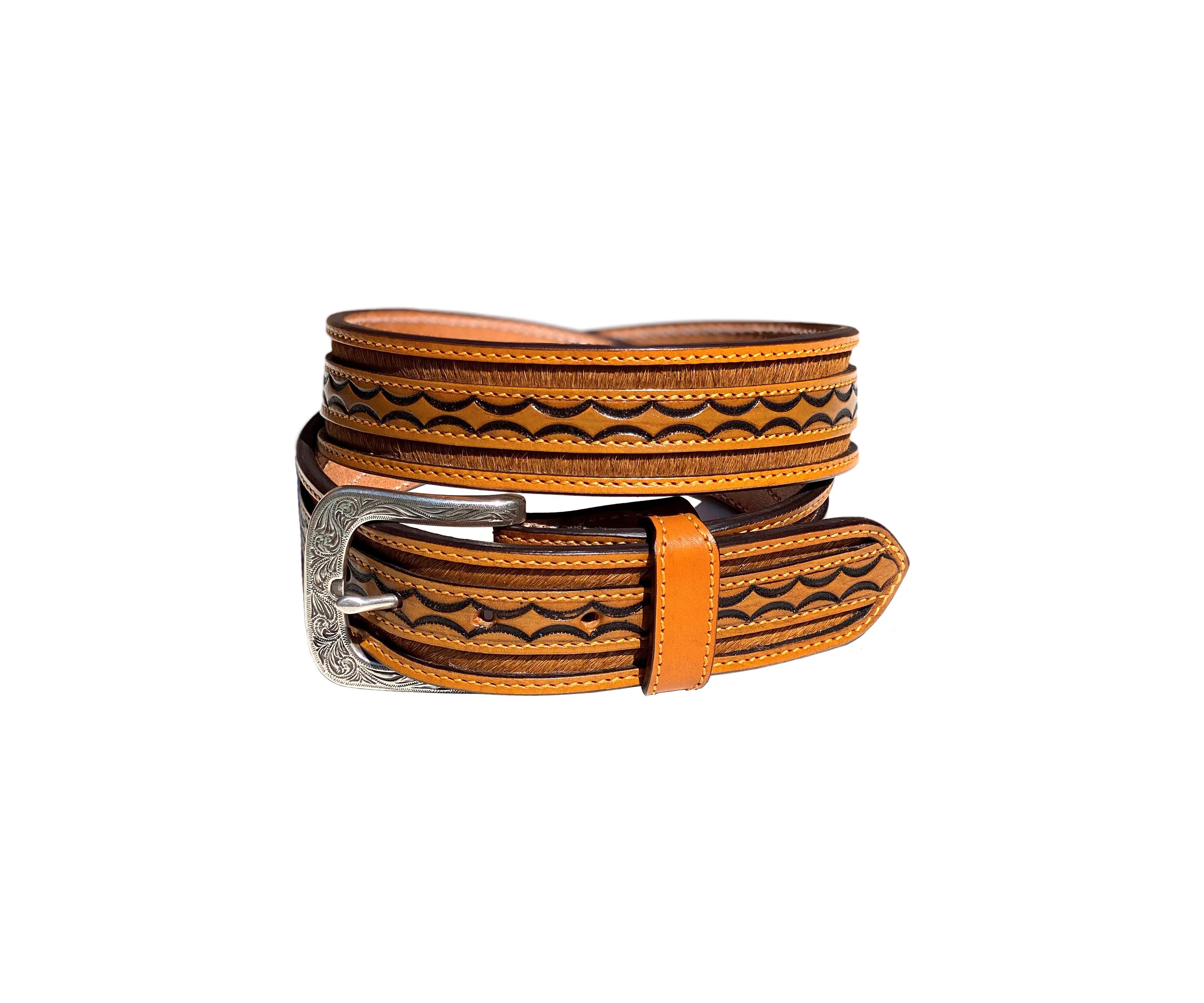 Maverick Brindle Hair Leather Belt