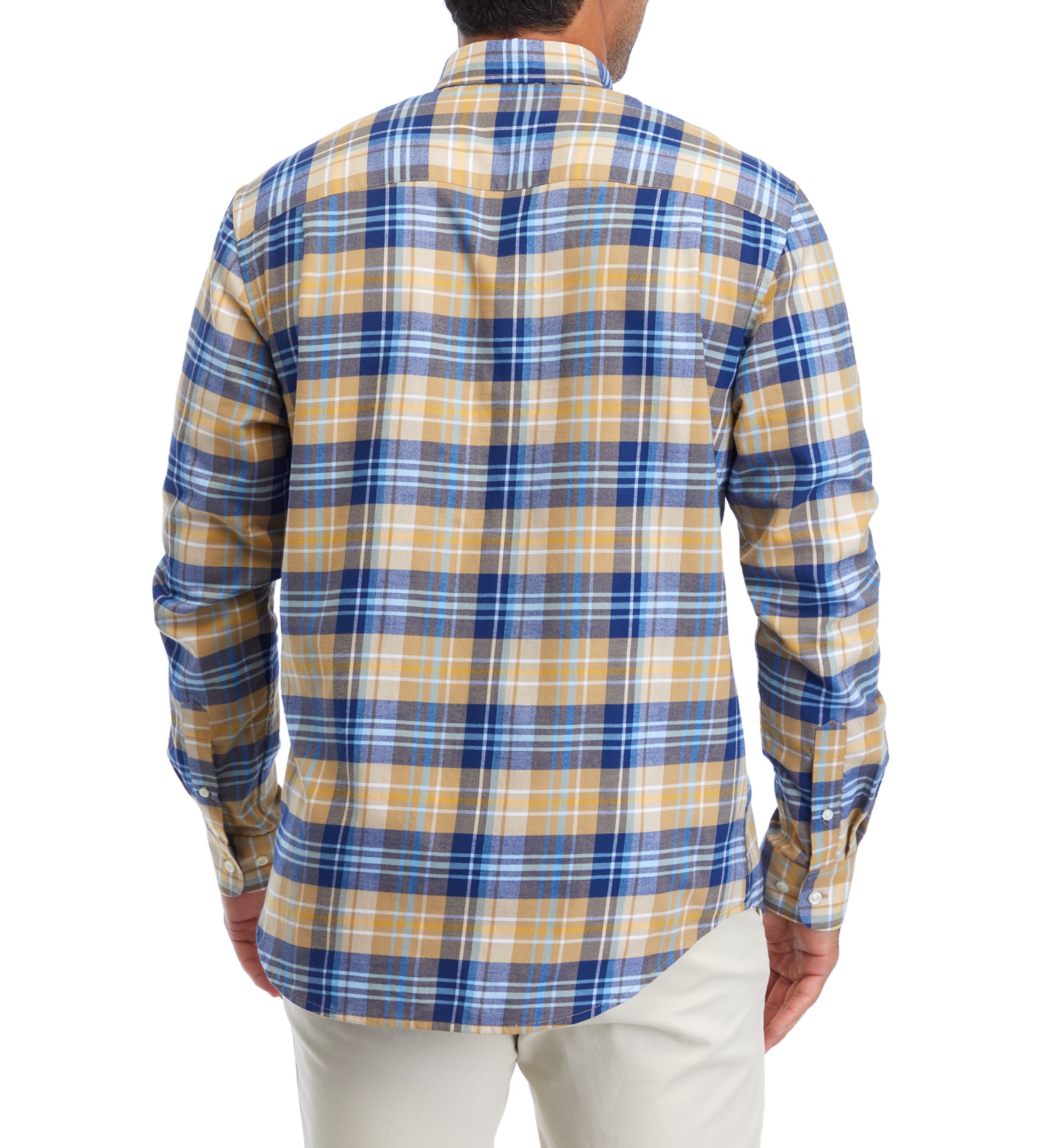 Mens Long Sleeve Twill Plaid Shirt
