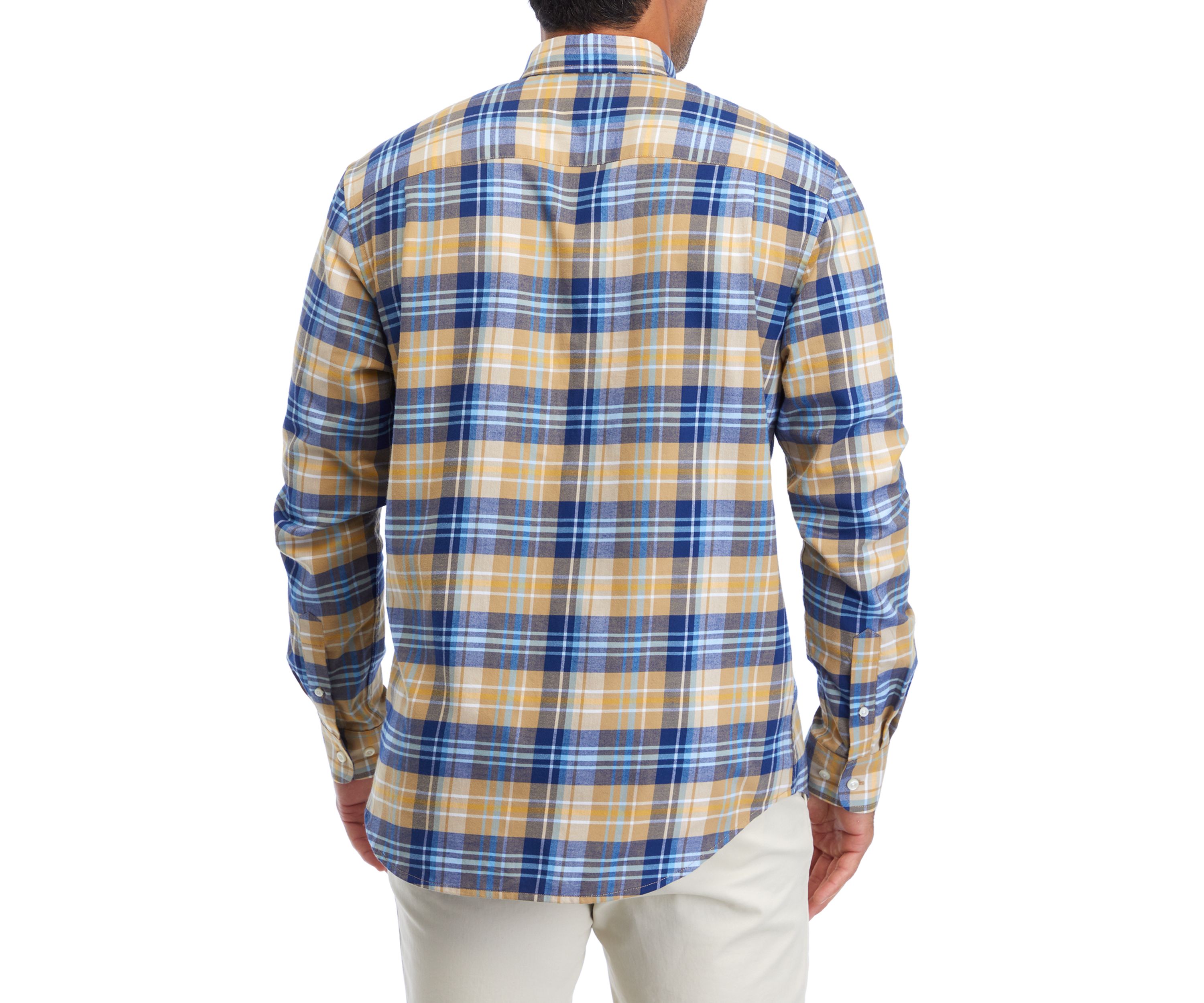 Mens Long Sleeve Twill Plaid Shirt