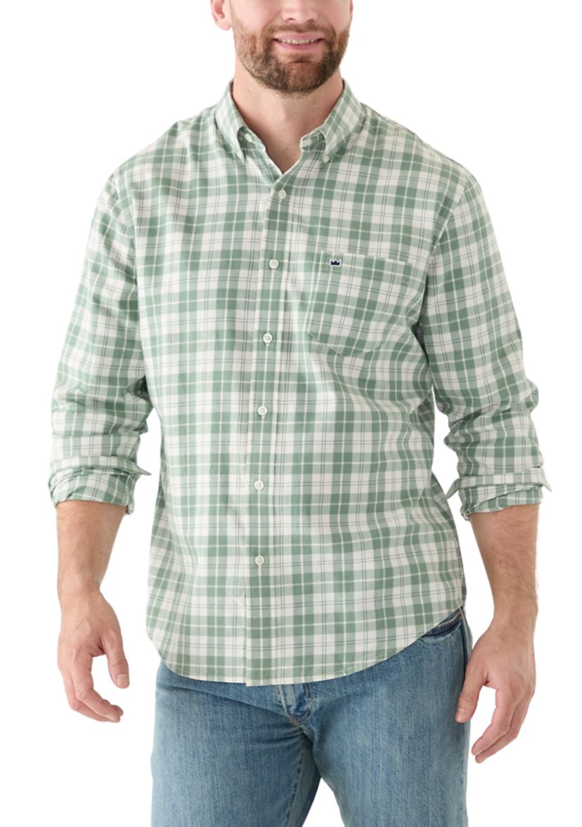 Long Sleeve Twill Plaid Shirt