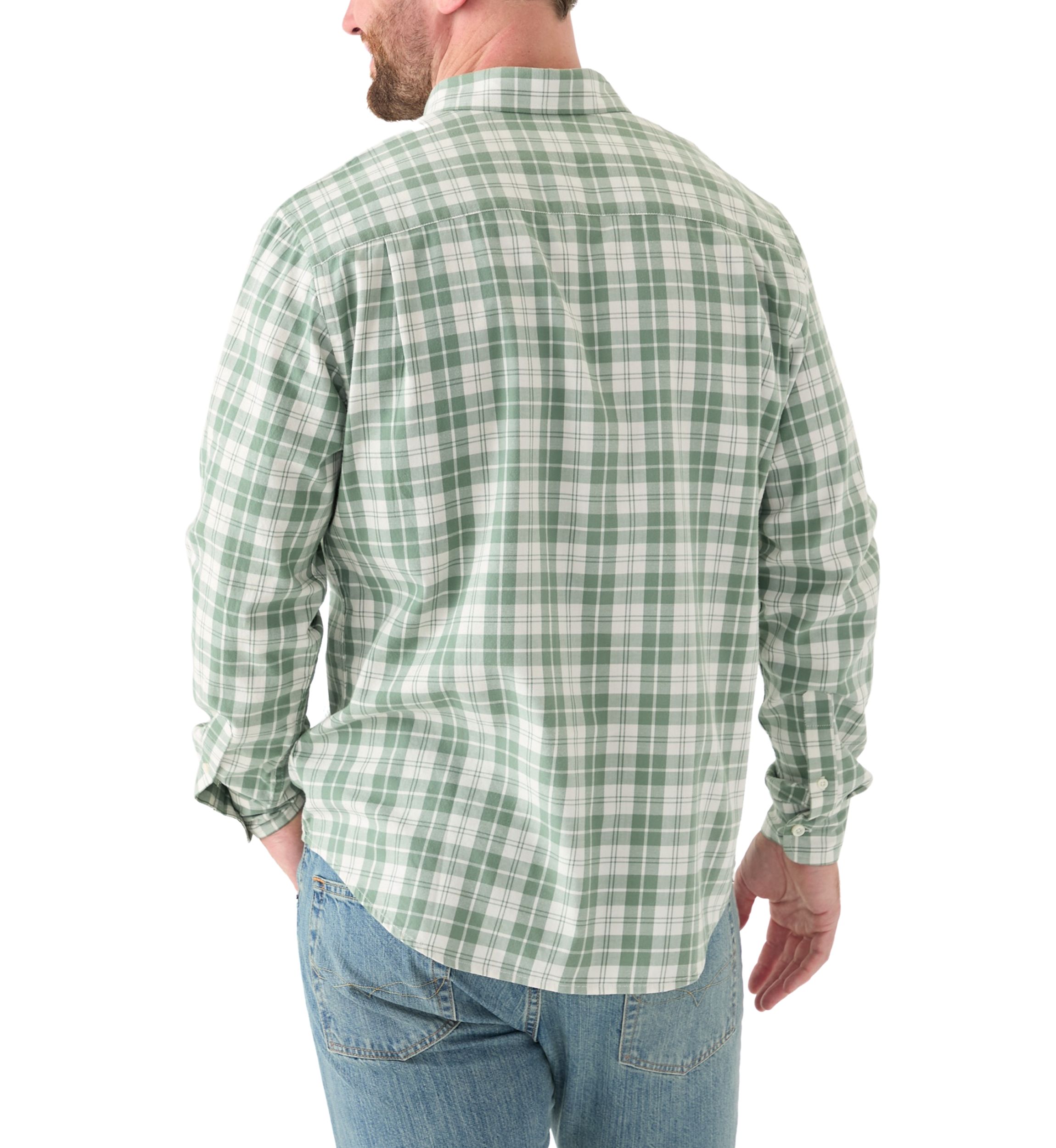 Long Sleeve Twill Plaid Shirt