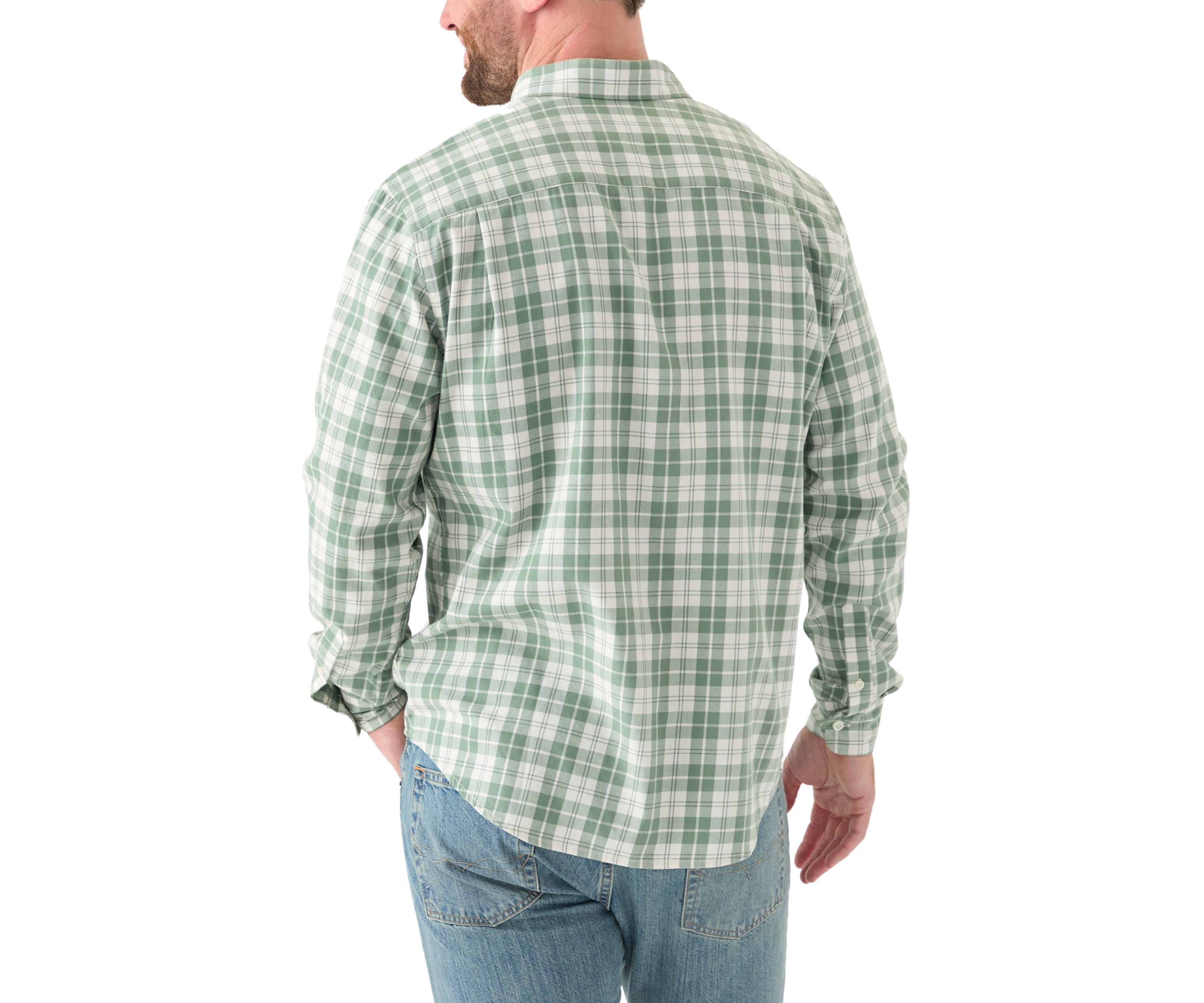 Long Sleeve Twill Plaid Shirt