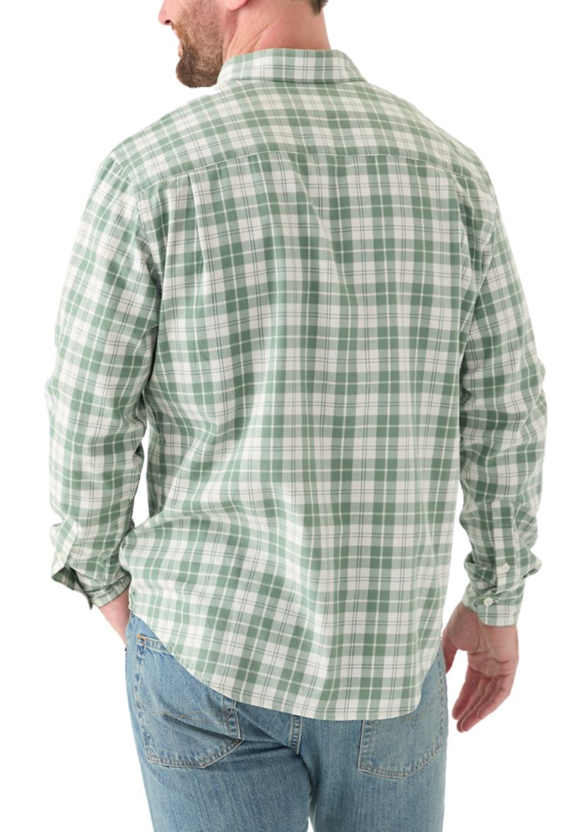 Long Sleeve Twill Plaid Shirt