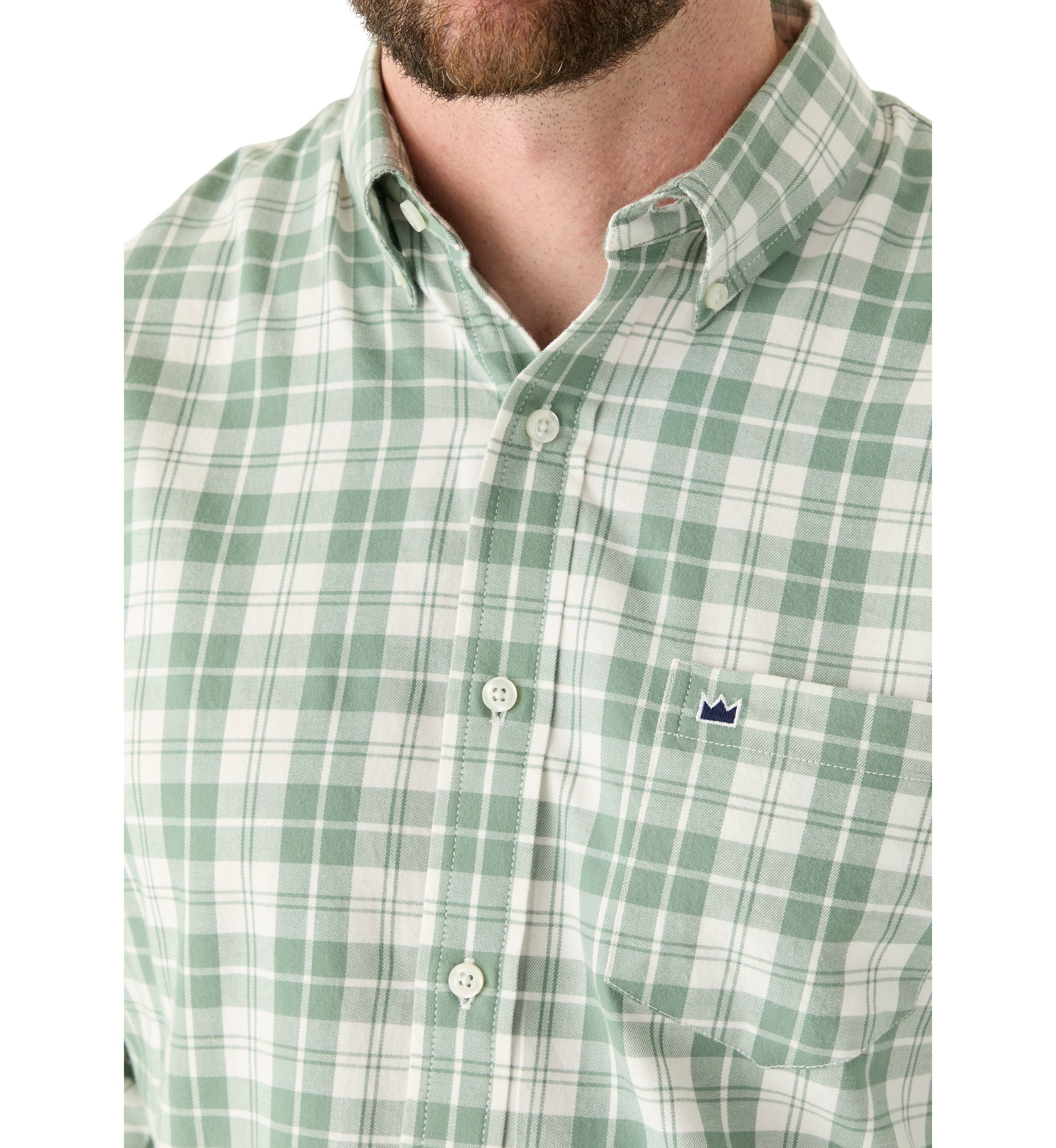 Long Sleeve Twill Plaid Shirt