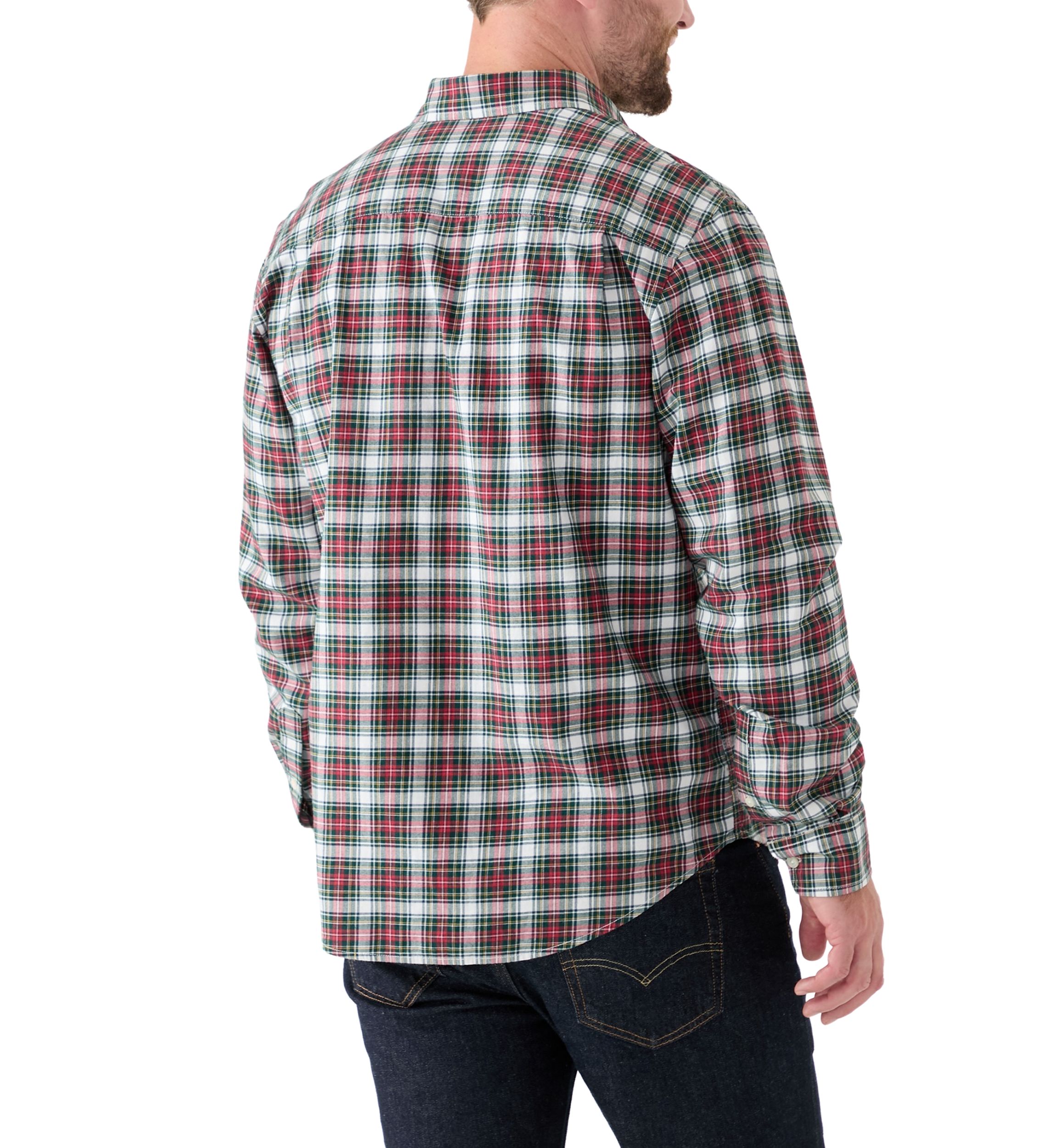 Long Sleeve Twill Plaid Shirt