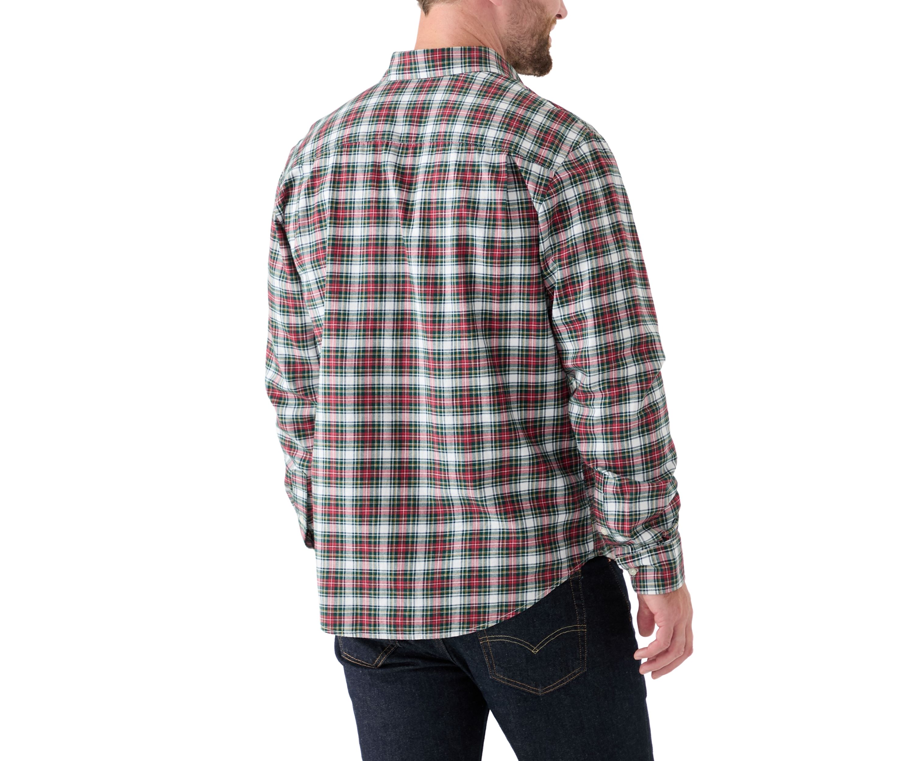 Long Sleeve Twill Plaid Shirt