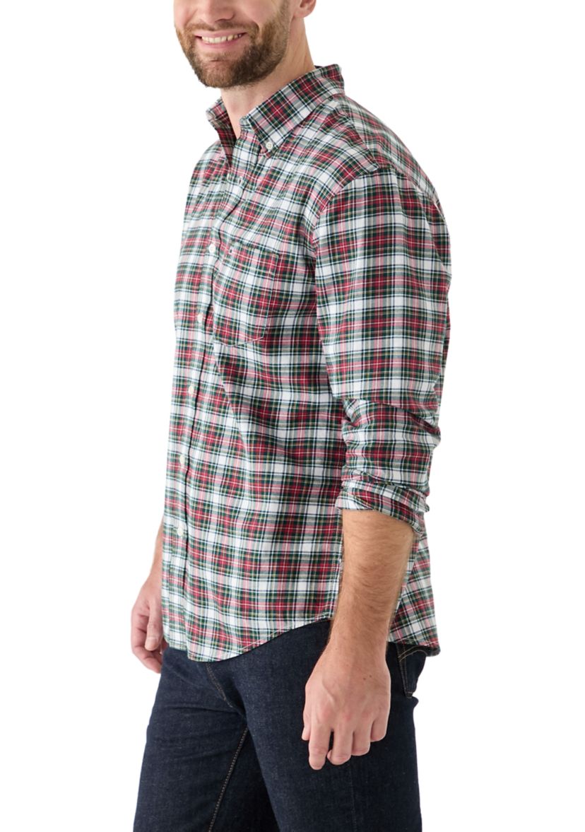 Long Sleeve Twill Plaid Shirt
