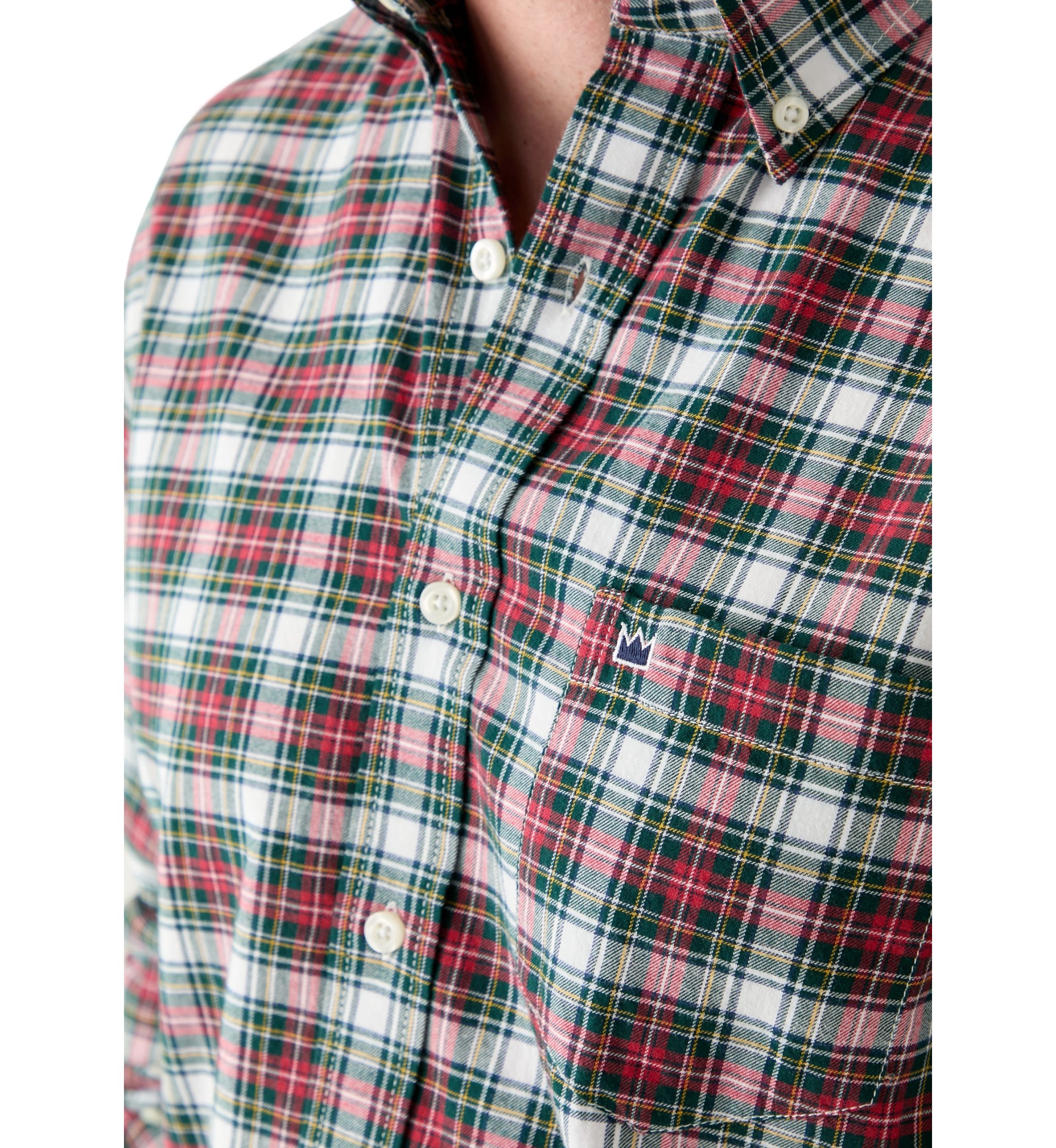 Long Sleeve Twill Plaid Shirt