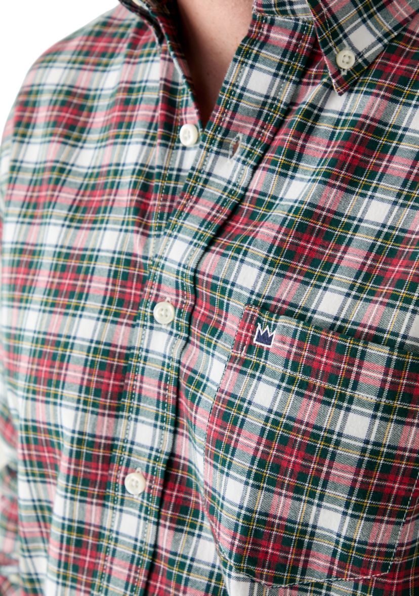 Long Sleeve Twill Plaid Shirt