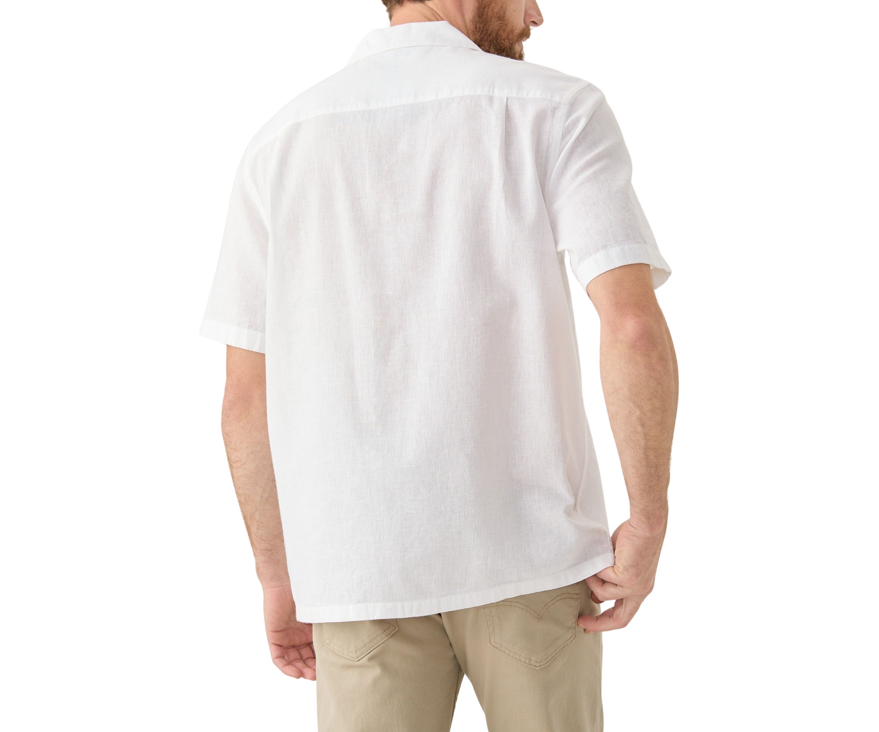 Short Sleeve Cotton Linen Camp Shirt 