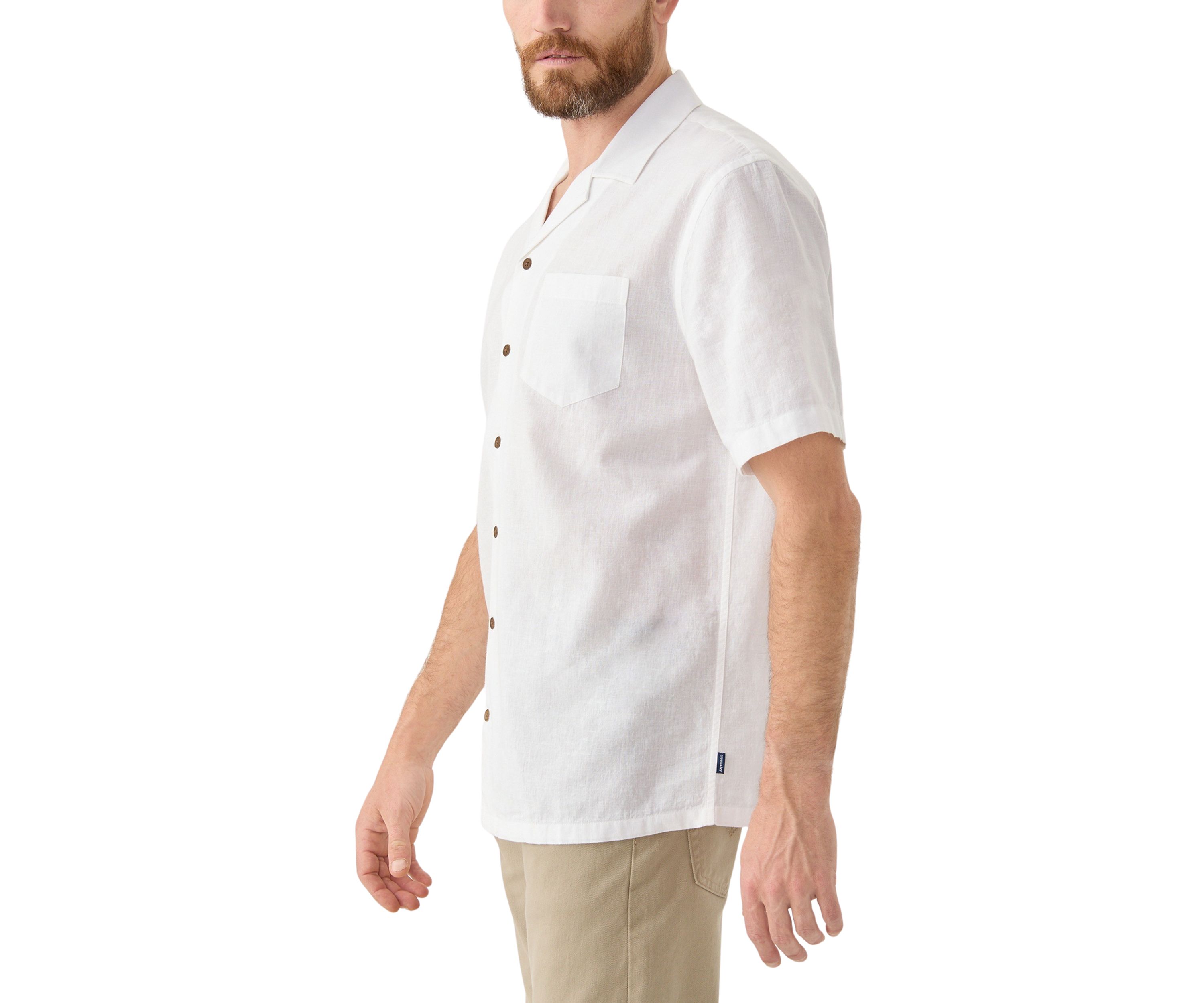 Short Sleeve Cotton Linen Camp Shirt 