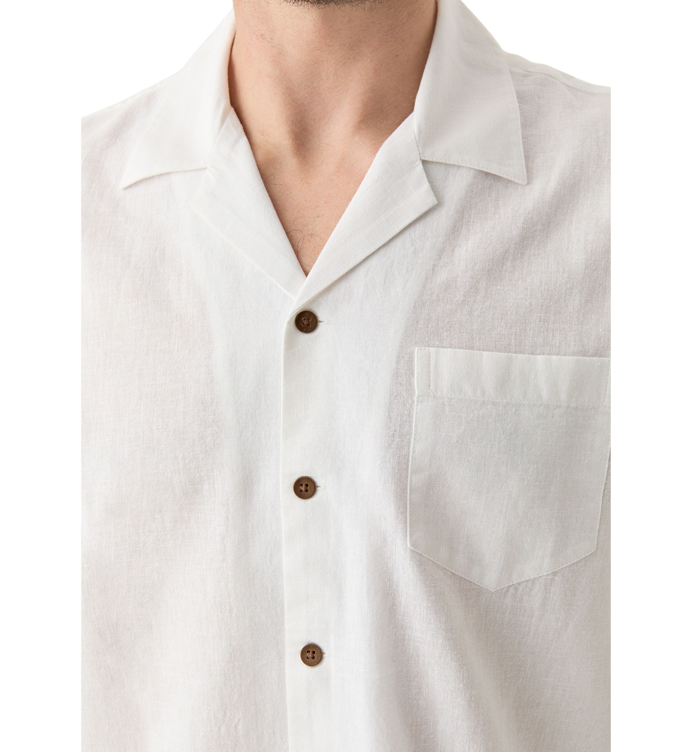 Short Sleeve Cotton Linen Camp Shirt 