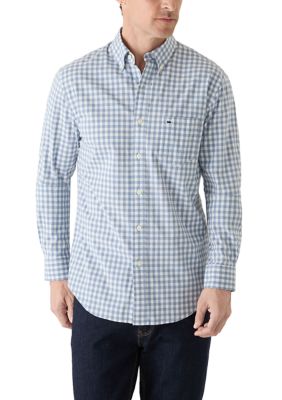 Crown & Ivy Men's Long Sleeve Poplin Gingham Shirt