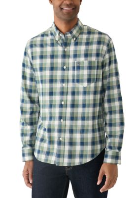 Crown & Ivy Men's Long Sleeve Twill Plaid Shirt