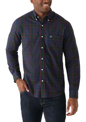 Crown & Ivy Men's Long Sleeve Twill Plaid Shirt