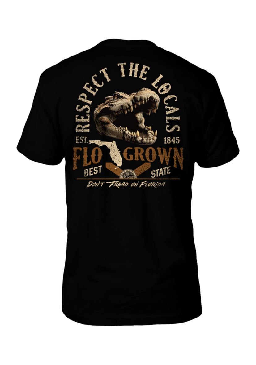 Mens Short Sleeve Respect the Locals Graphic T-Shirt