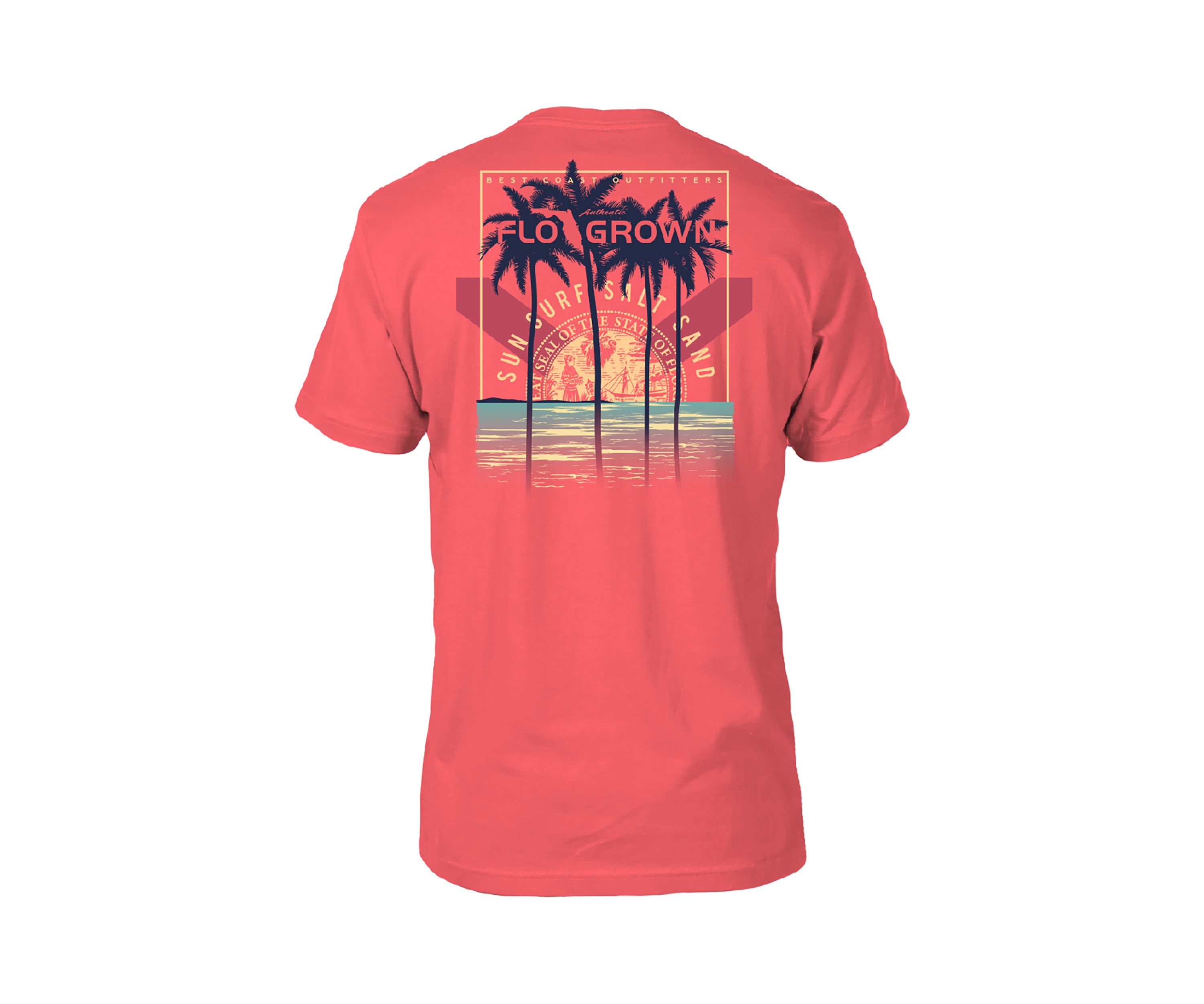Mens Crest Beach Poster Graphic T-Shirt