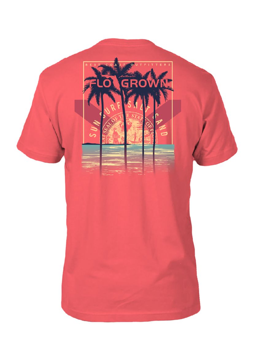 Mens Crest Beach Poster Graphic T-Shirt