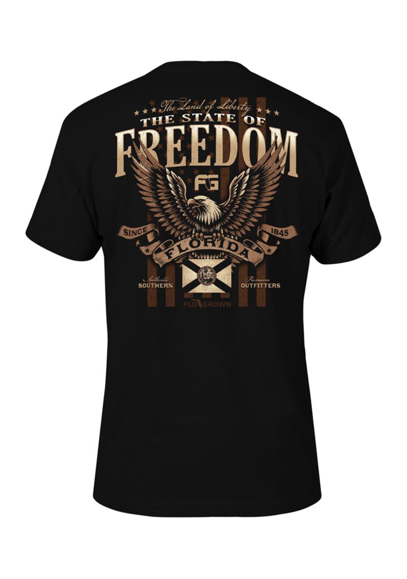 Mens Freedom Eagle Poster T-Shirt 