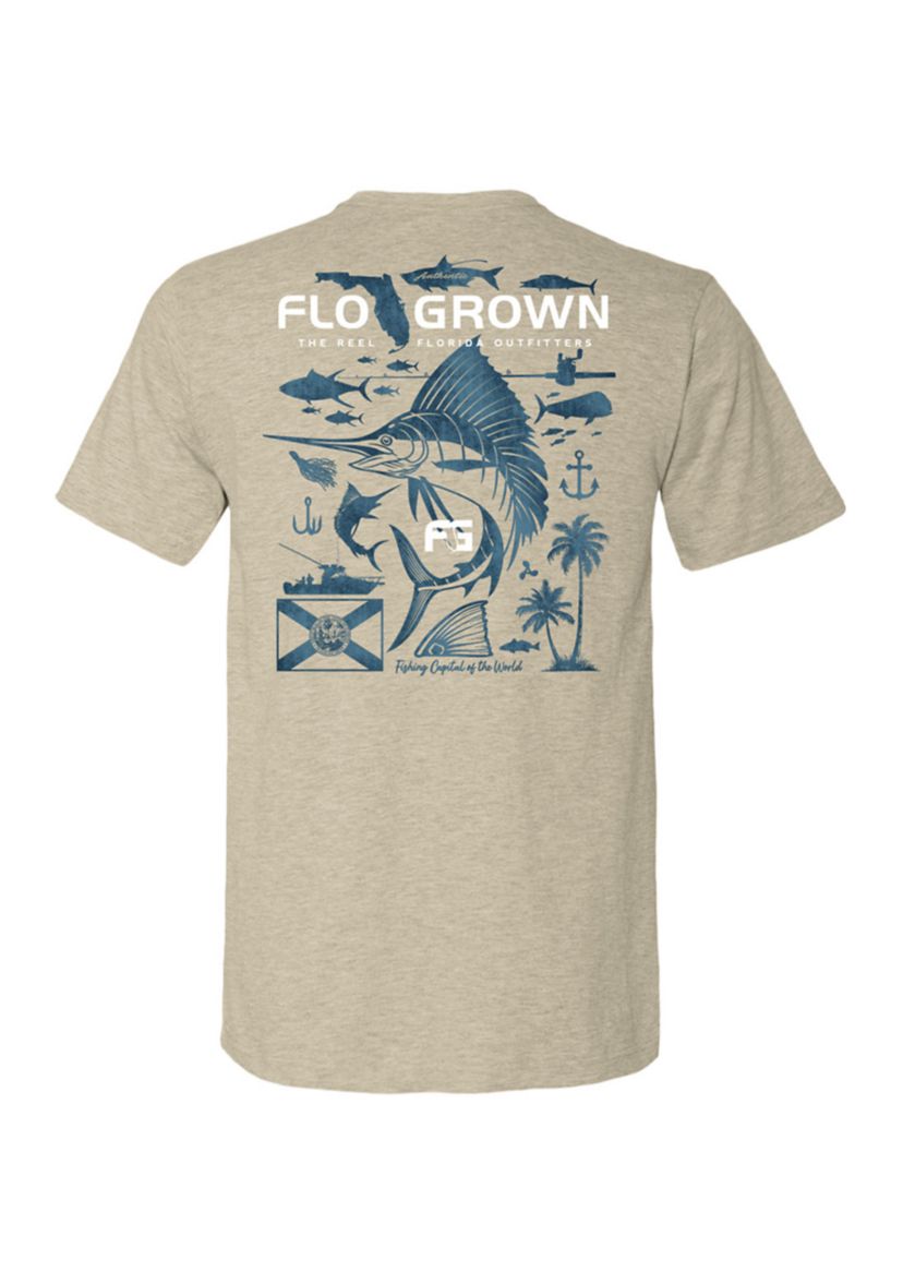 Mens Short Sleeve Saltwater Fishing T-Shirt