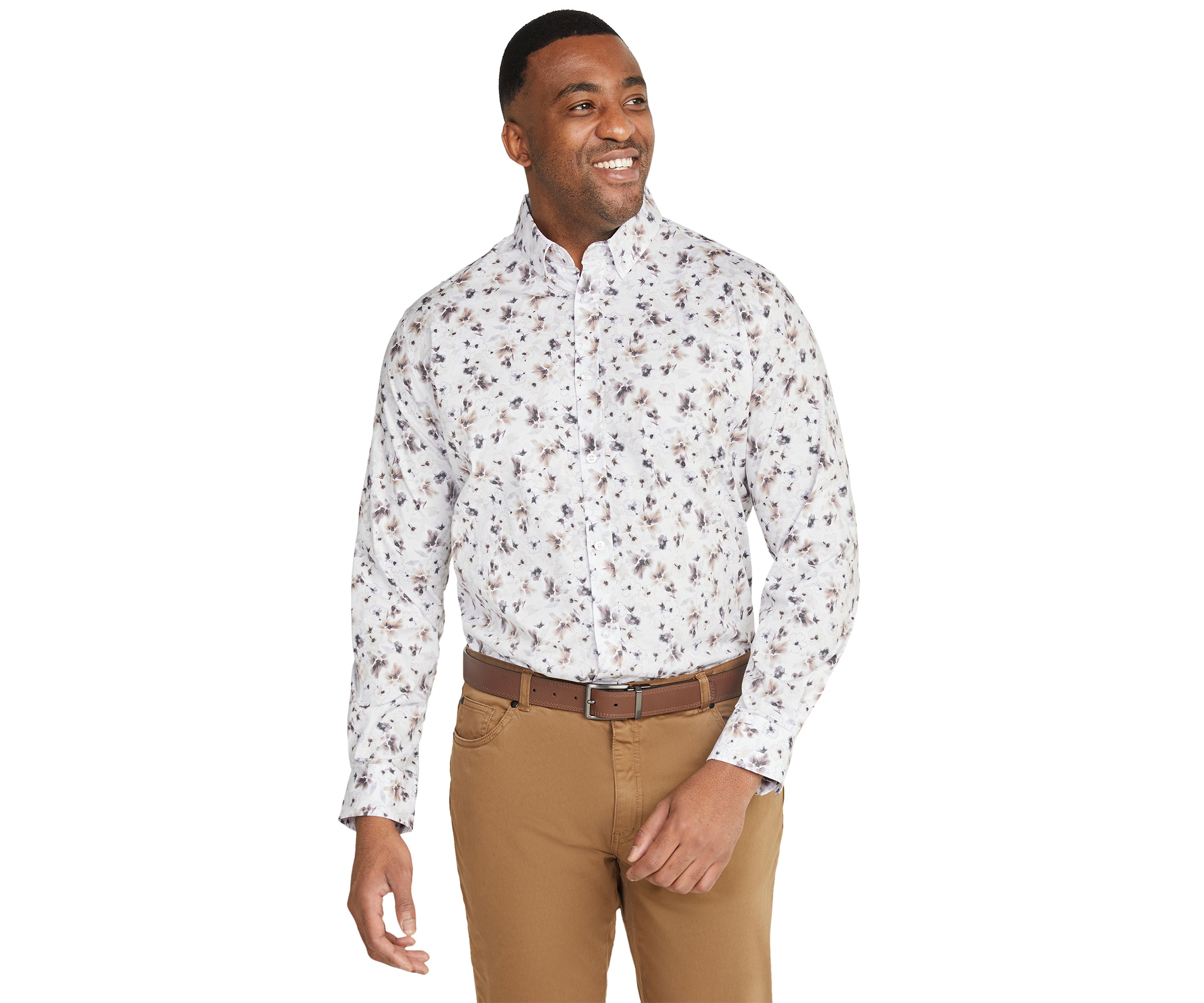 Big & Tall Long Sleeve Norton Floral Print Shirt 