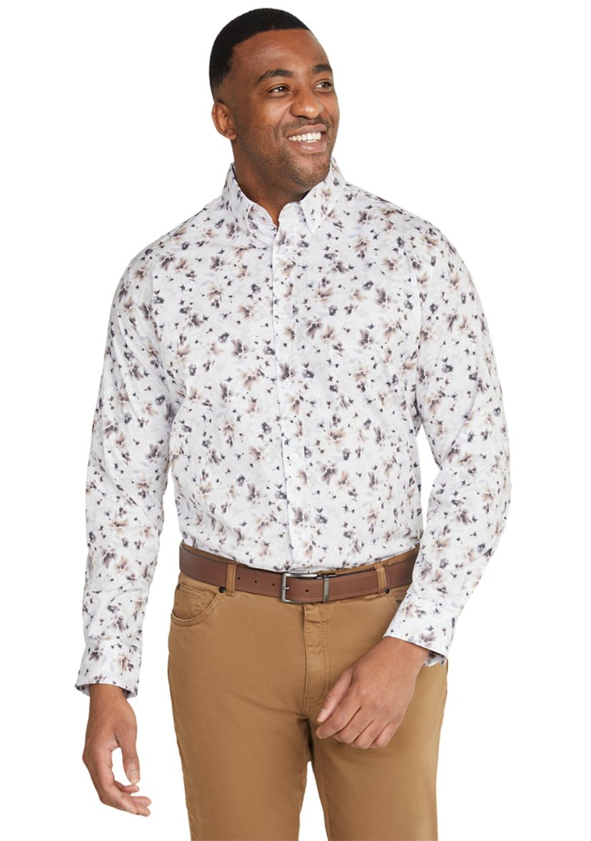 Big & Tall Long Sleeve Norton Floral Print Shirt 