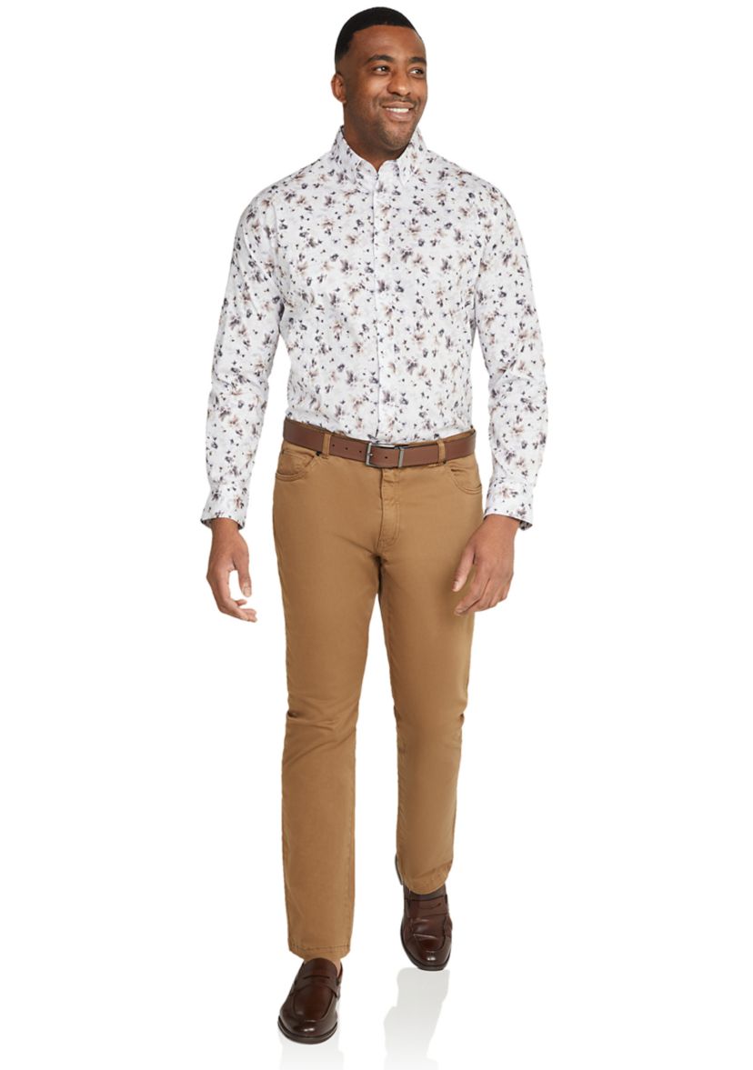 Big & Tall Long Sleeve Norton Floral Print Shirt 