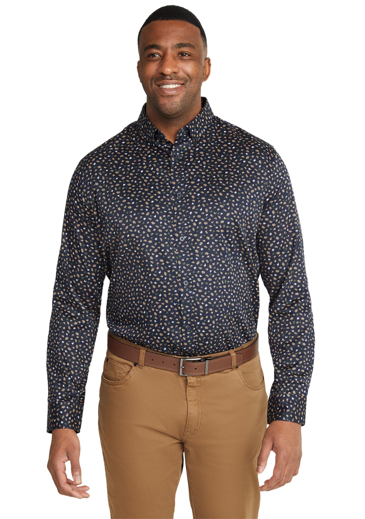 Big & Tall Long Sleeve Lennon Floral Print Shirt 