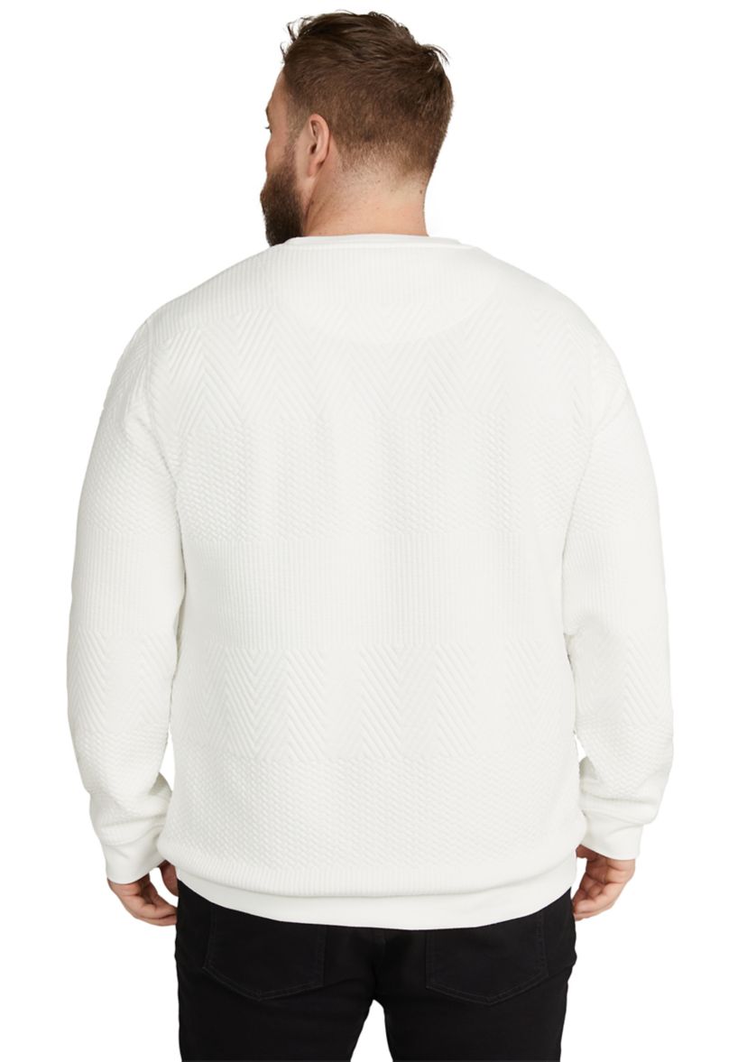 Johnny Bigg Big & Tall Long Sleeve Bradley Jacquard Crew Neck