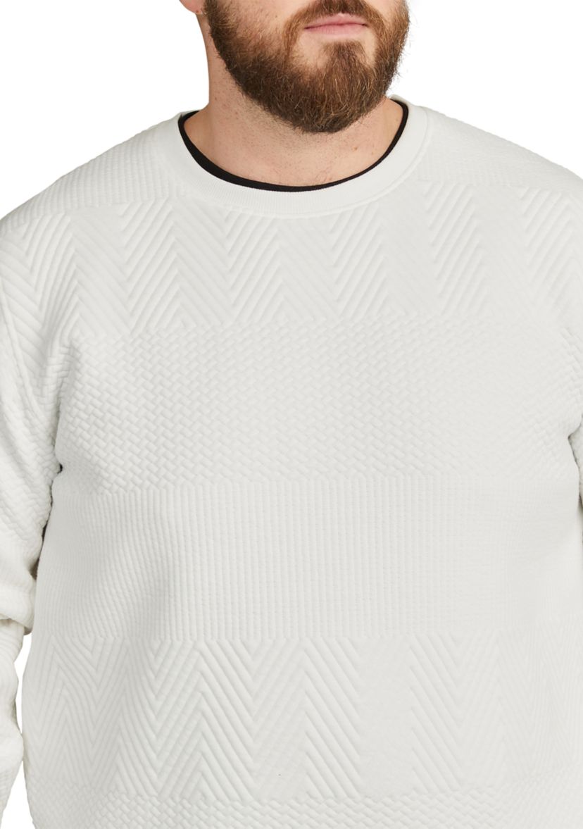 Johnny Bigg Big & Tall Long Sleeve Bradley Jacquard Crew Neck