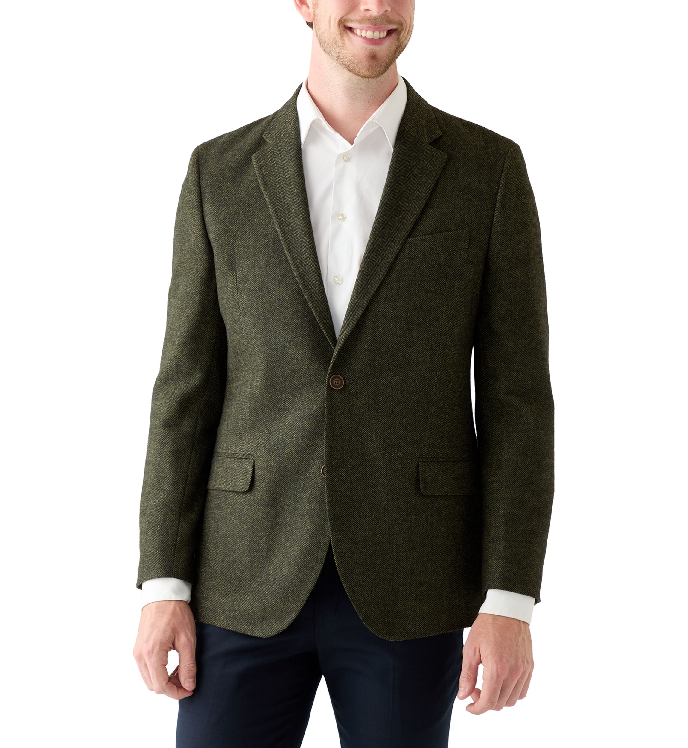 Olive Herringbone Tweed Sport Coat 