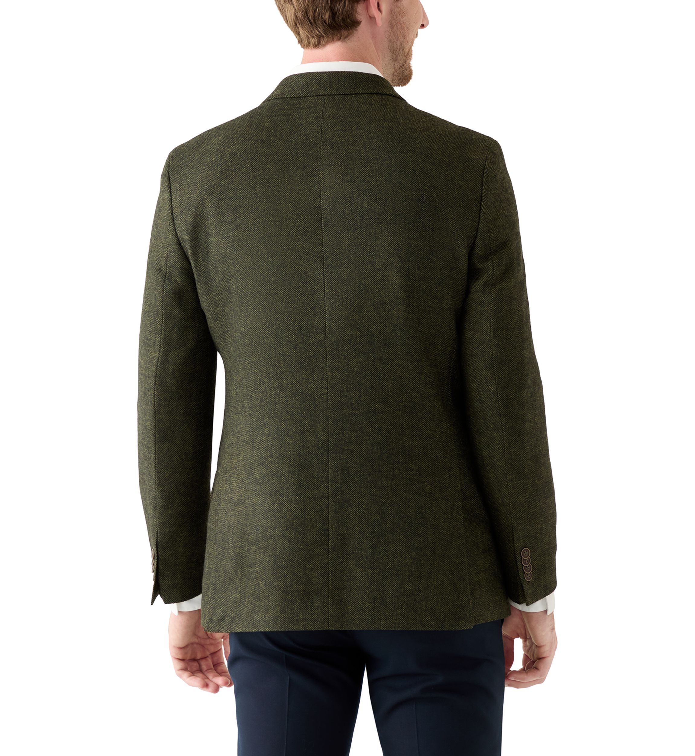 Olive Herringbone Tweed Sport Coat 