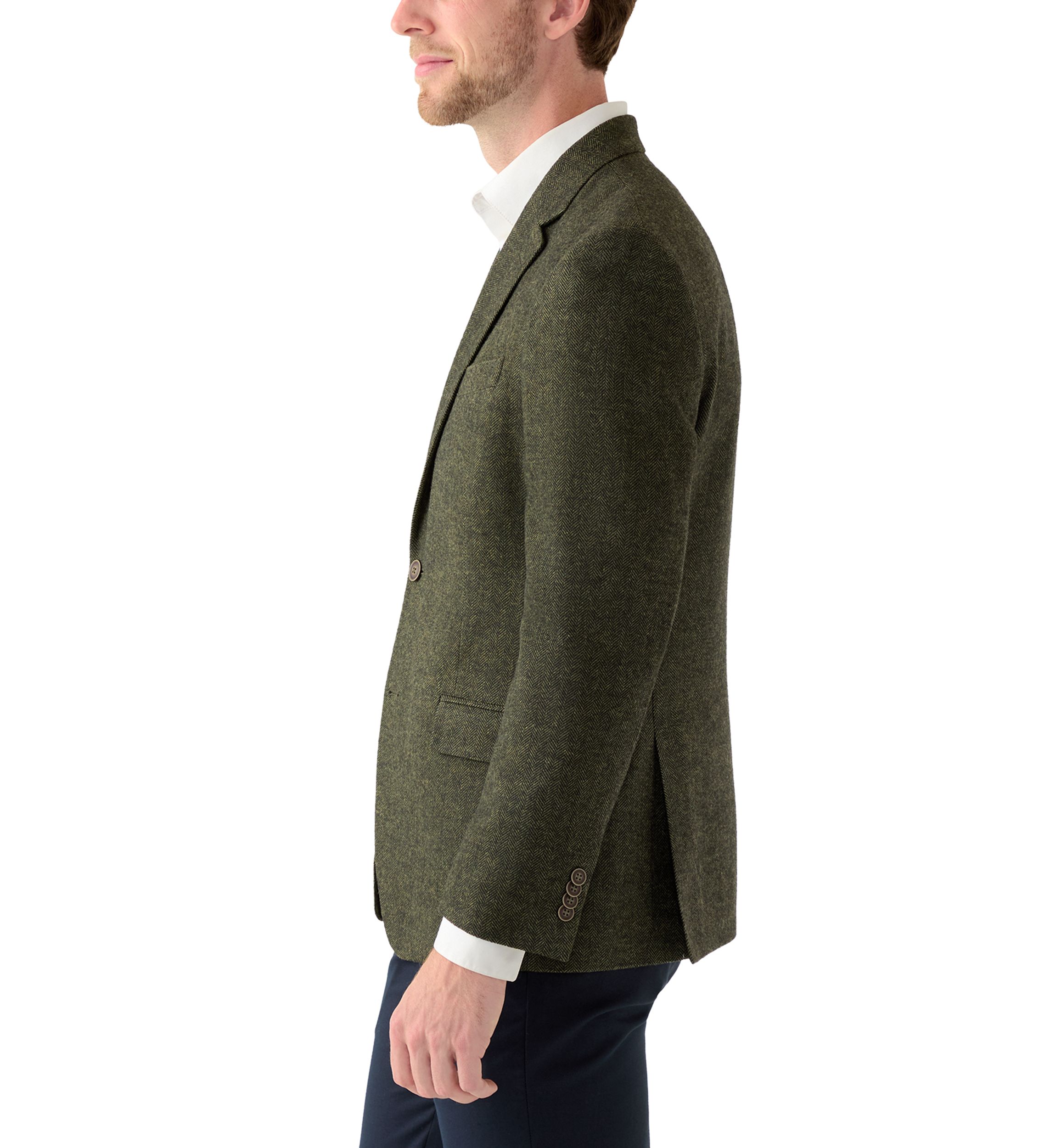 Olive Herringbone Tweed Sport Coat 