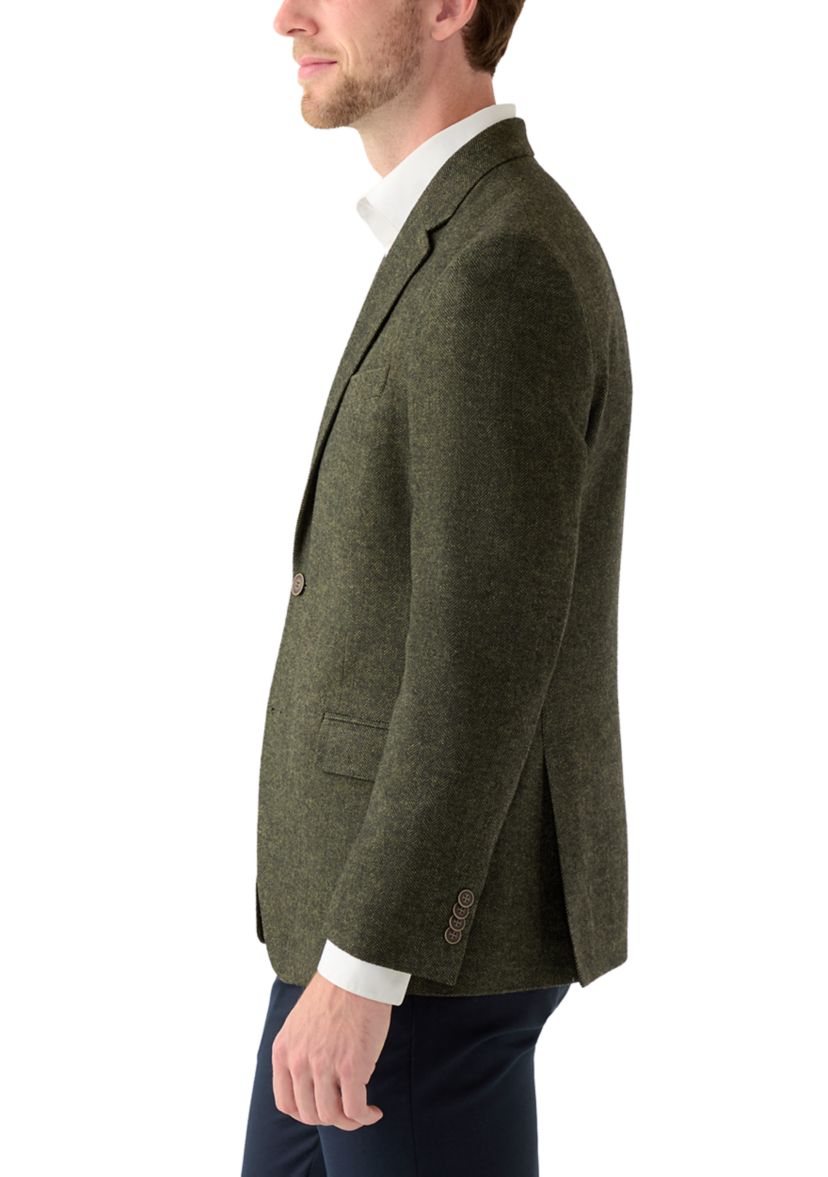 Olive Herringbone Tweed Sport Coat 