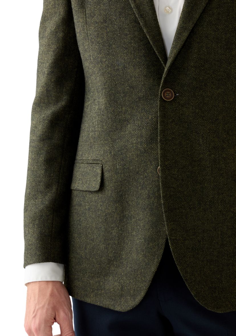 Olive Herringbone Tweed Sport Coat 