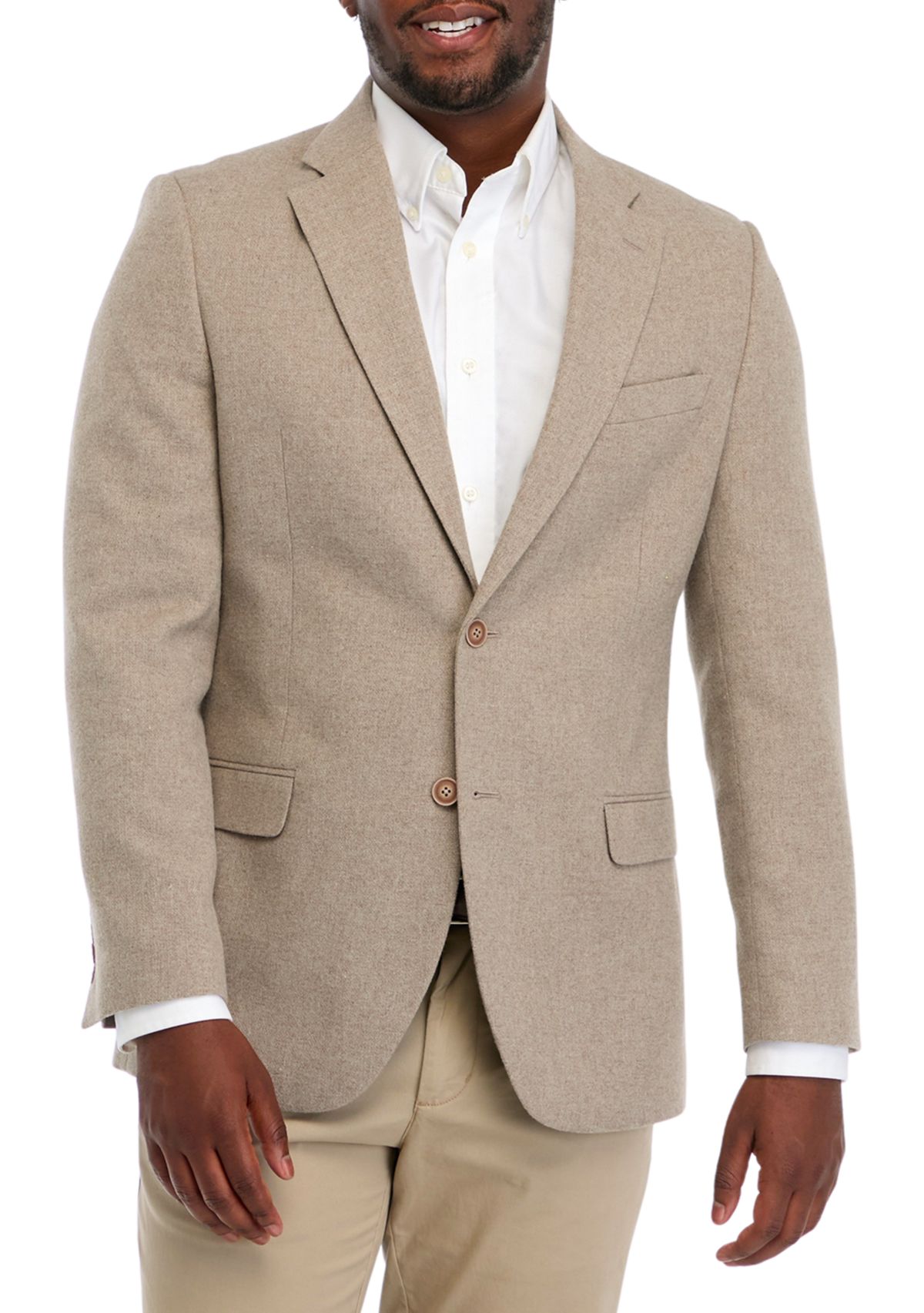 Tweed Solid Taupe Sport Coat 