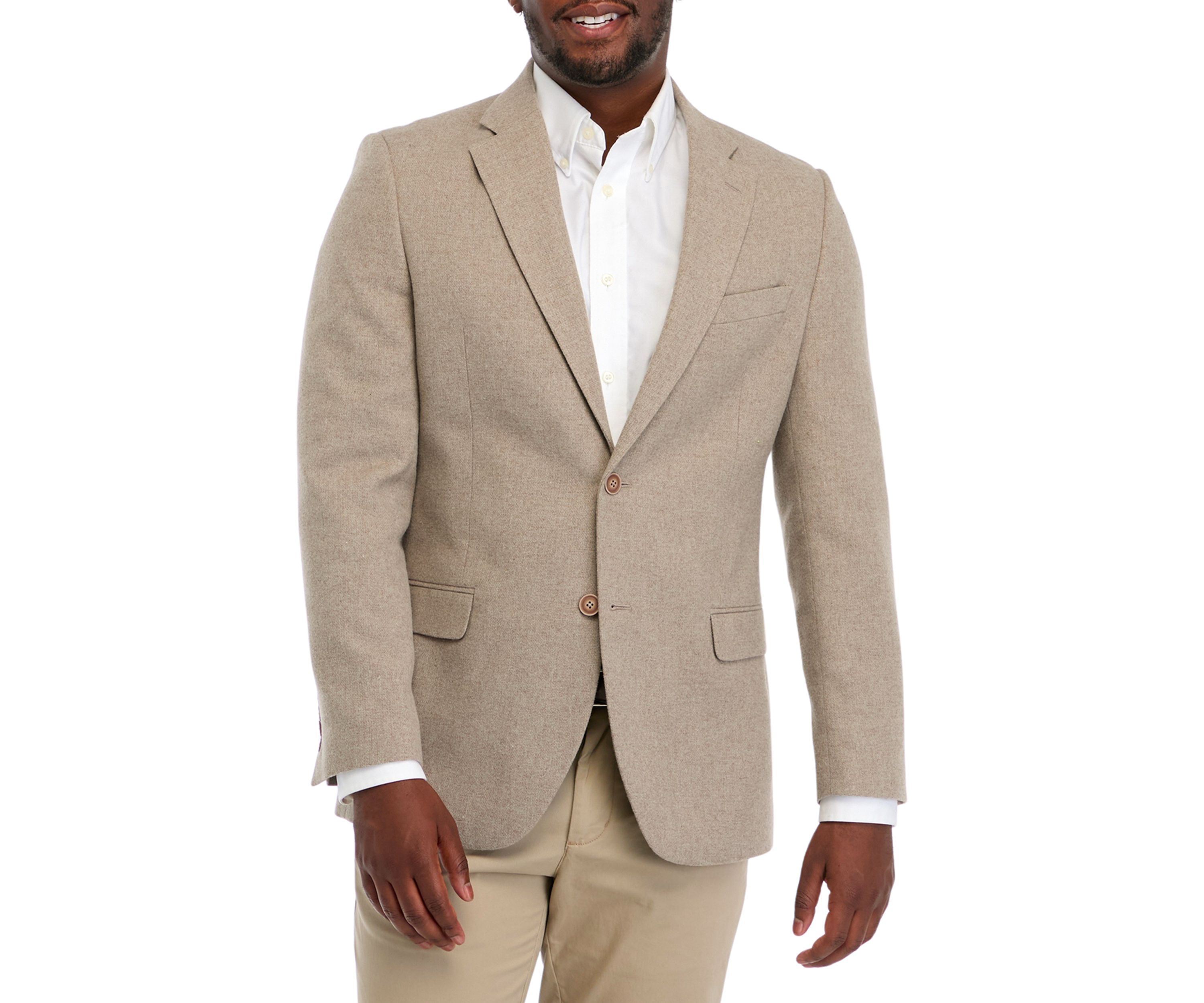Tweed Solid Taupe Sport Coat 
