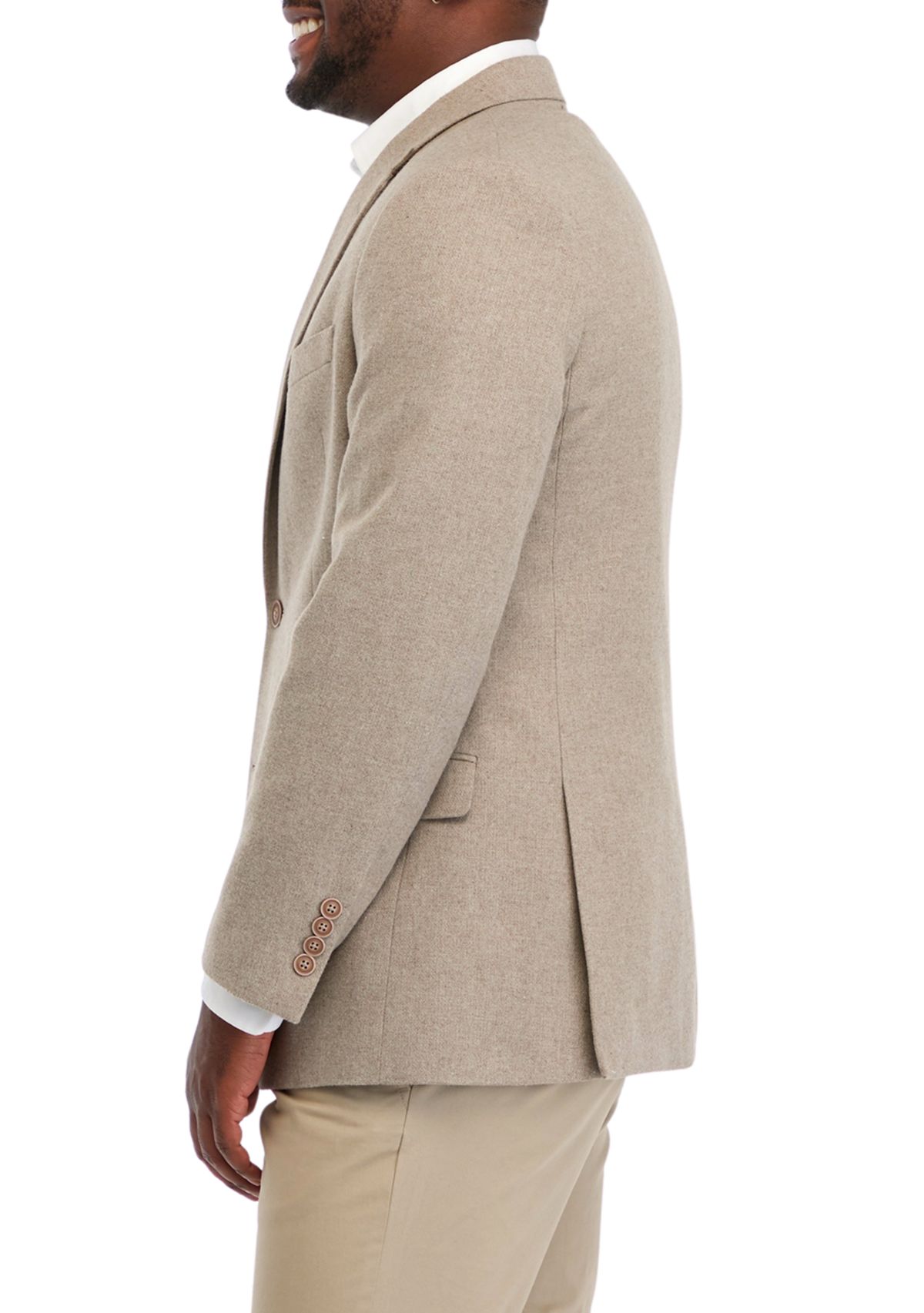 Tweed Solid Taupe Sport Coat 